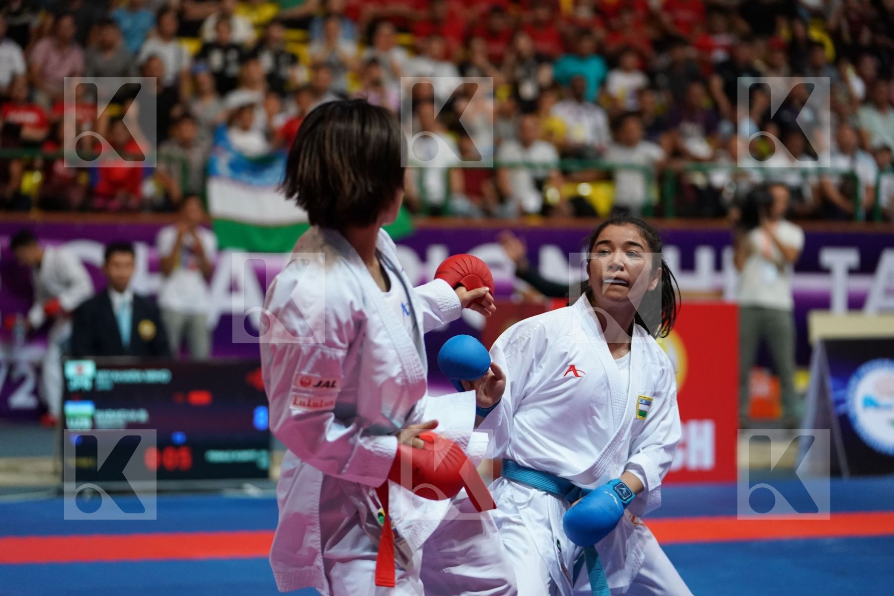 MIYAHARA MIHO (JAPAN) vs BABAEVA BAKHRINISO (UZBEKISTAN) in Senior Kumite -50 Kg - Final bout