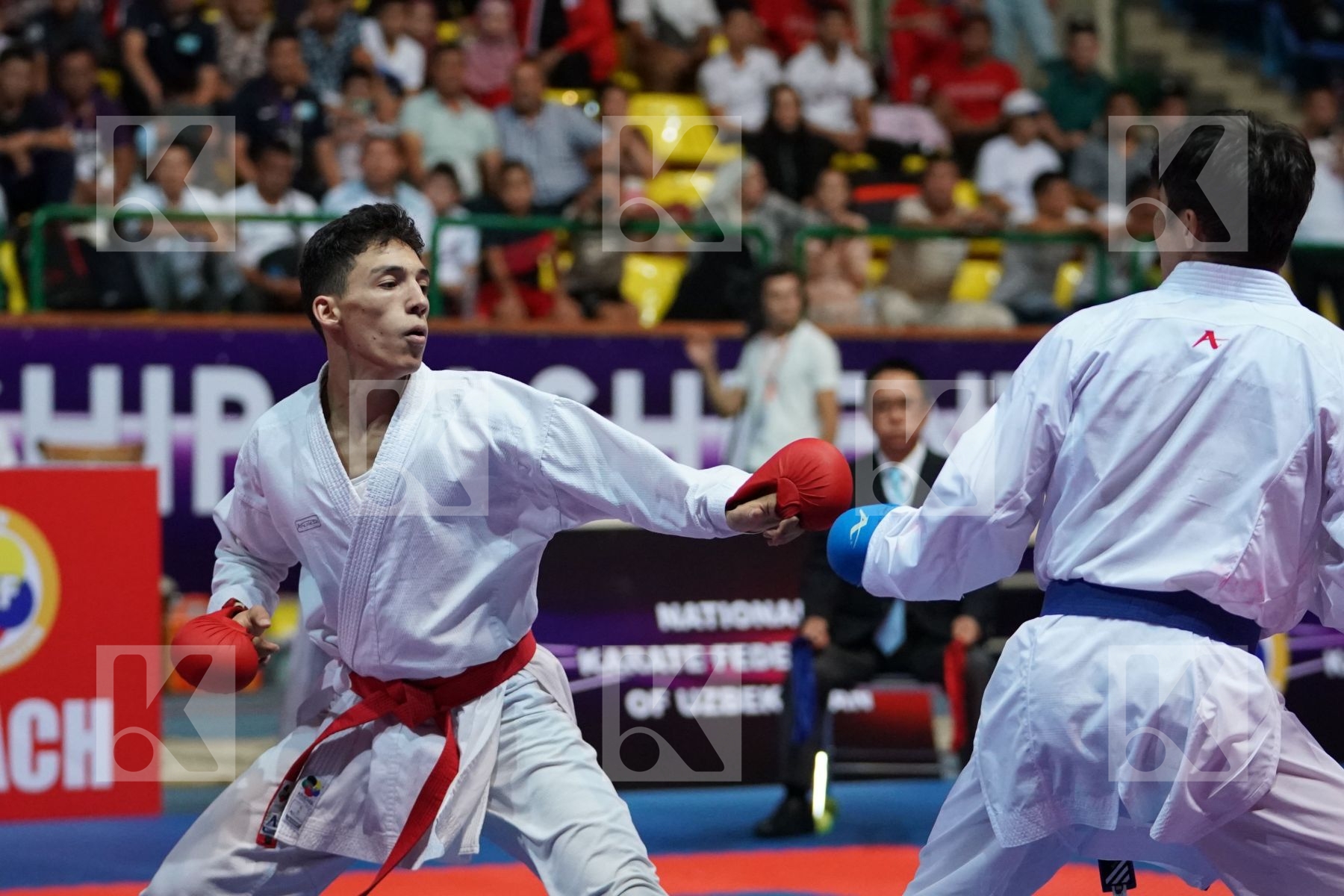 AKBAROV RAFAEL (KYRGYZSTAN) vs SAYMATOV SADRIDDIN (UZBEKISTAN) in Senior Kumite -60 Kg - Final bout