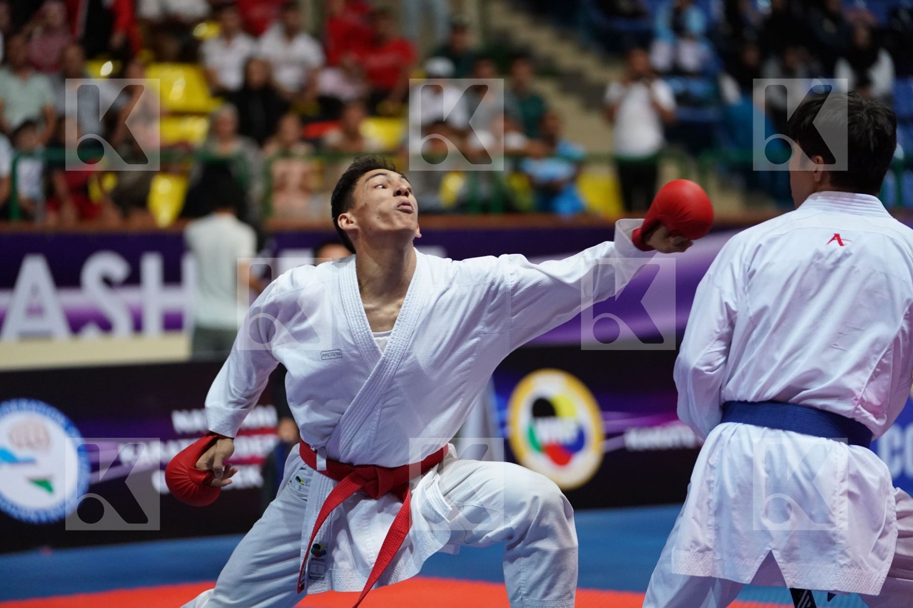 AKBAROV RAFAEL (KYRGYZSTAN) vs SAYMATOV SADRIDDIN (UZBEKISTAN) in Senior Kumite -60 Kg - Final bout