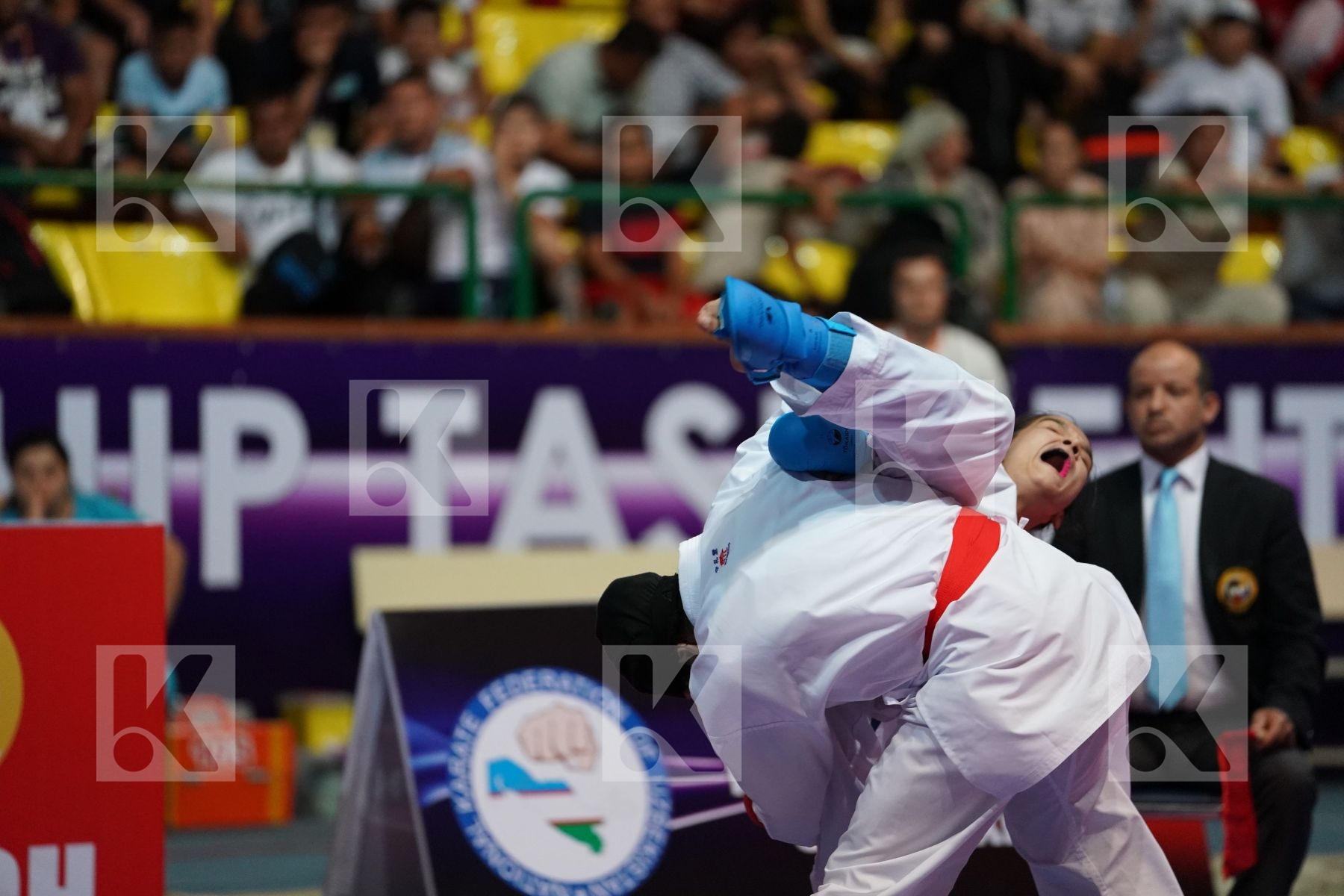 KHAKSAR TRAVAT (ISLAMIC REPUBLIC OF IRAN) vs RAKHIMOVA SEVINCH (UZBEKISTAN) in Senior Kumite -55 Kg - Final bout