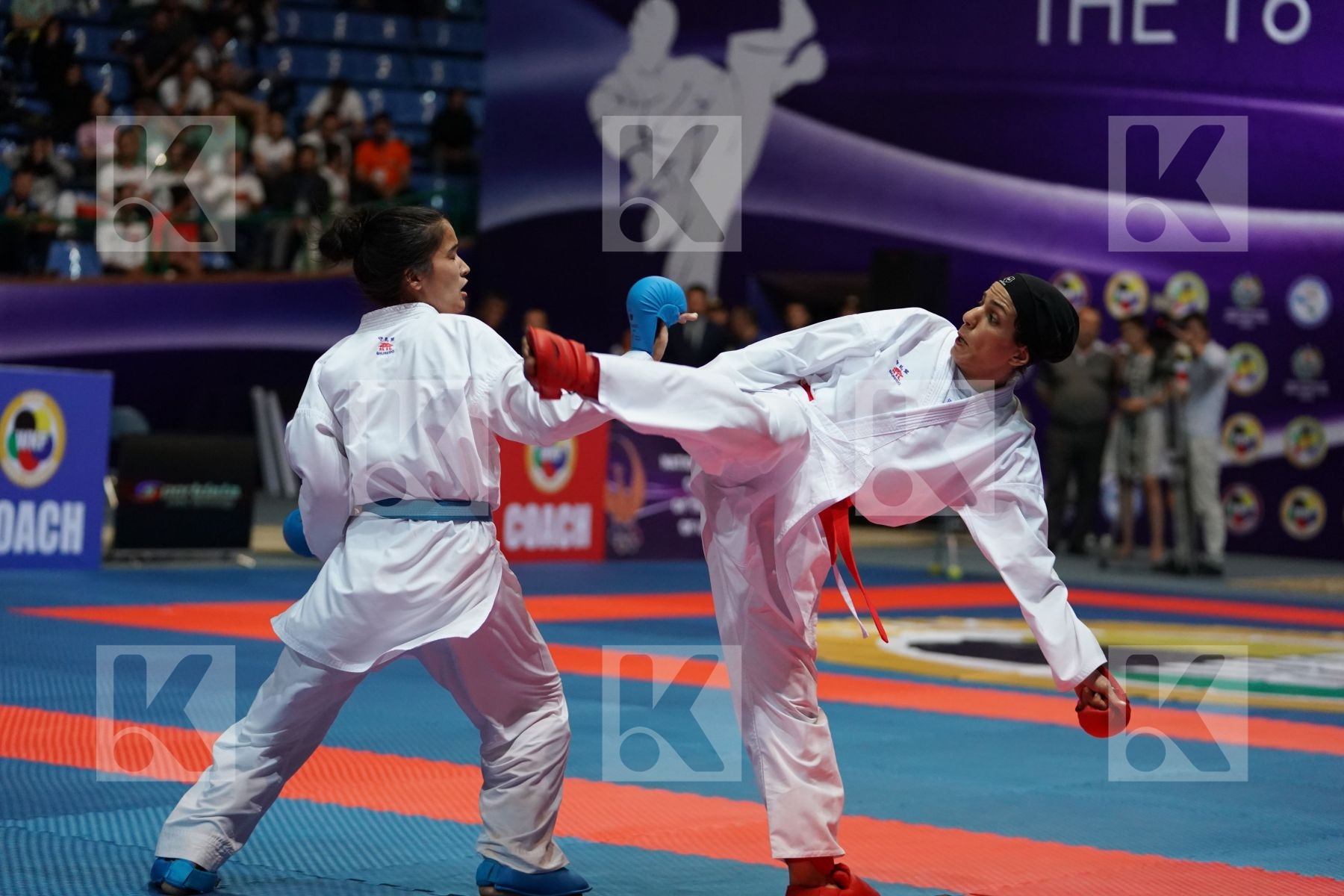 KHAKSAR TRAVAT (ISLAMIC REPUBLIC OF IRAN) vs RAKHIMOVA SEVINCH (UZBEKISTAN) in Senior Kumite -55 Kg - Final bout