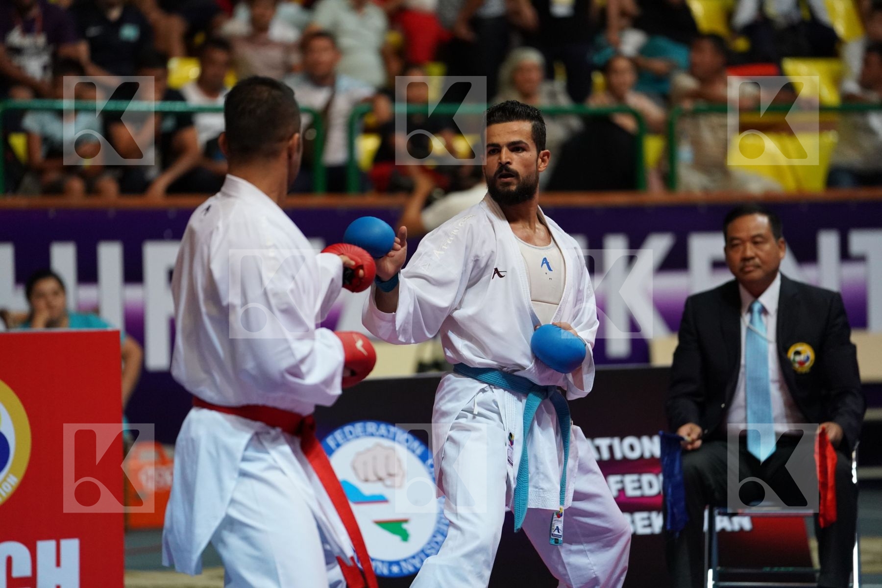 POORSHAB ZABIOLLAH (ISLAMIC REPUBLIC OF IRAN) vs SAJAN MAHMOUD (JORDAN) in Senior Kumite -84 Kg - Final bout