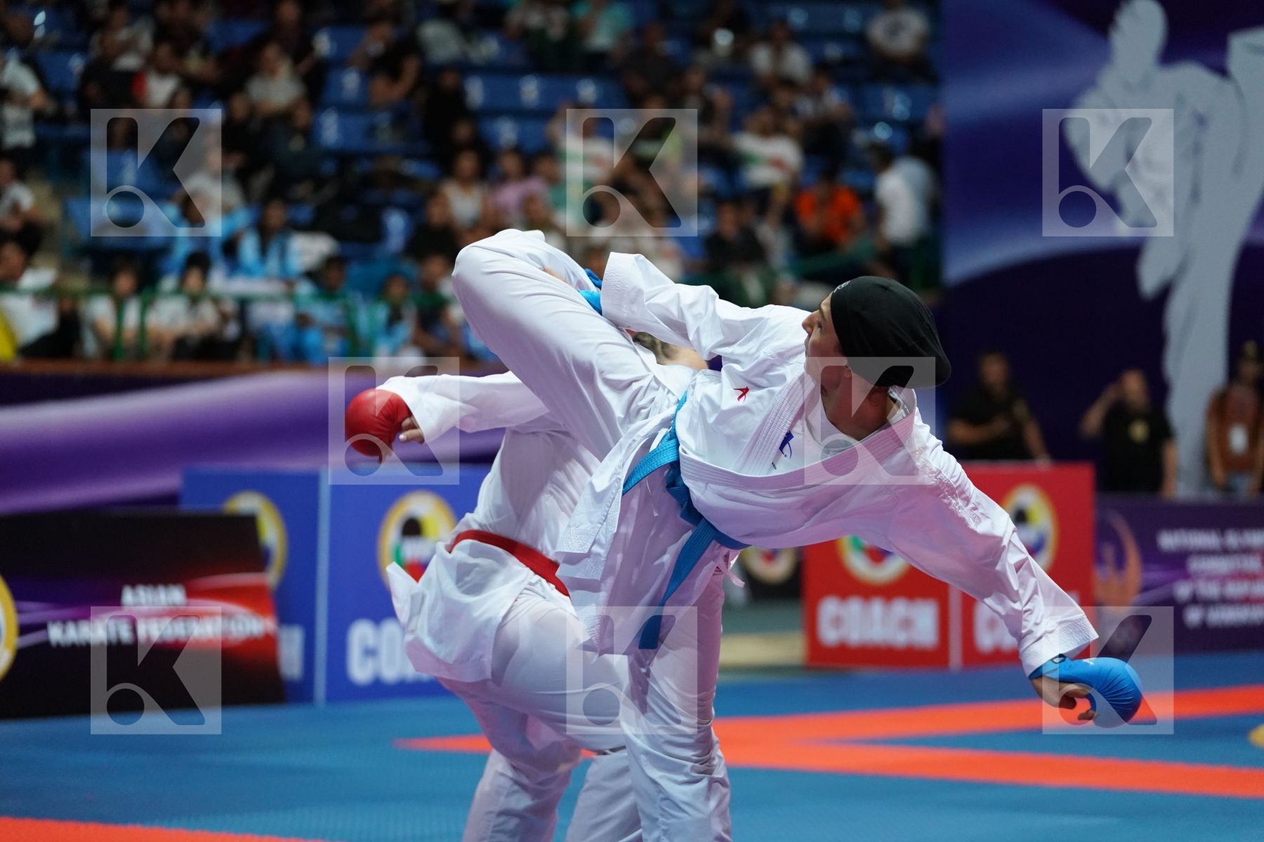 BERULTSEVA SOFYA (KAZAKHSTAN) vs ABBASALI HAMIDEH (ISLAMIC REPUBLIC OF IRAN) in Senior Kumite 68+ Kg - Final bout