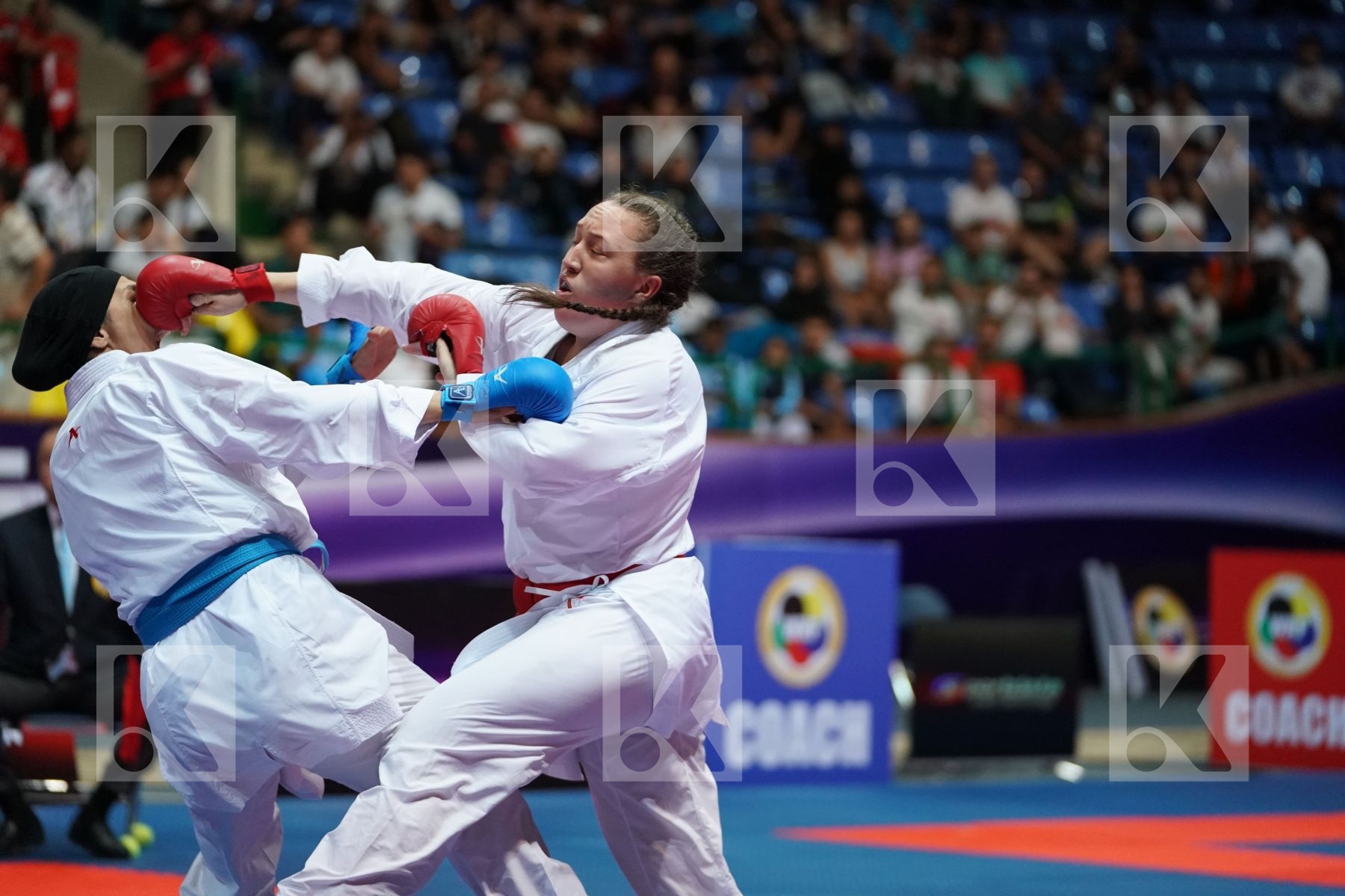 BERULTSEVA SOFYA (KAZAKHSTAN) vs ABBASALI HAMIDEH (ISLAMIC REPUBLIC OF IRAN) in Senior Kumite 68+ Kg - Final bout