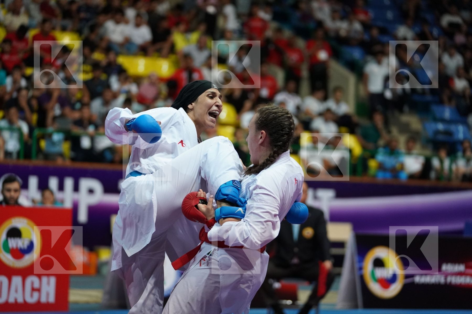 BERULTSEVA SOFYA (KAZAKHSTAN) vs ABBASALI HAMIDEH (ISLAMIC REPUBLIC OF IRAN) in Senior Kumite 68+ Kg - Final bout