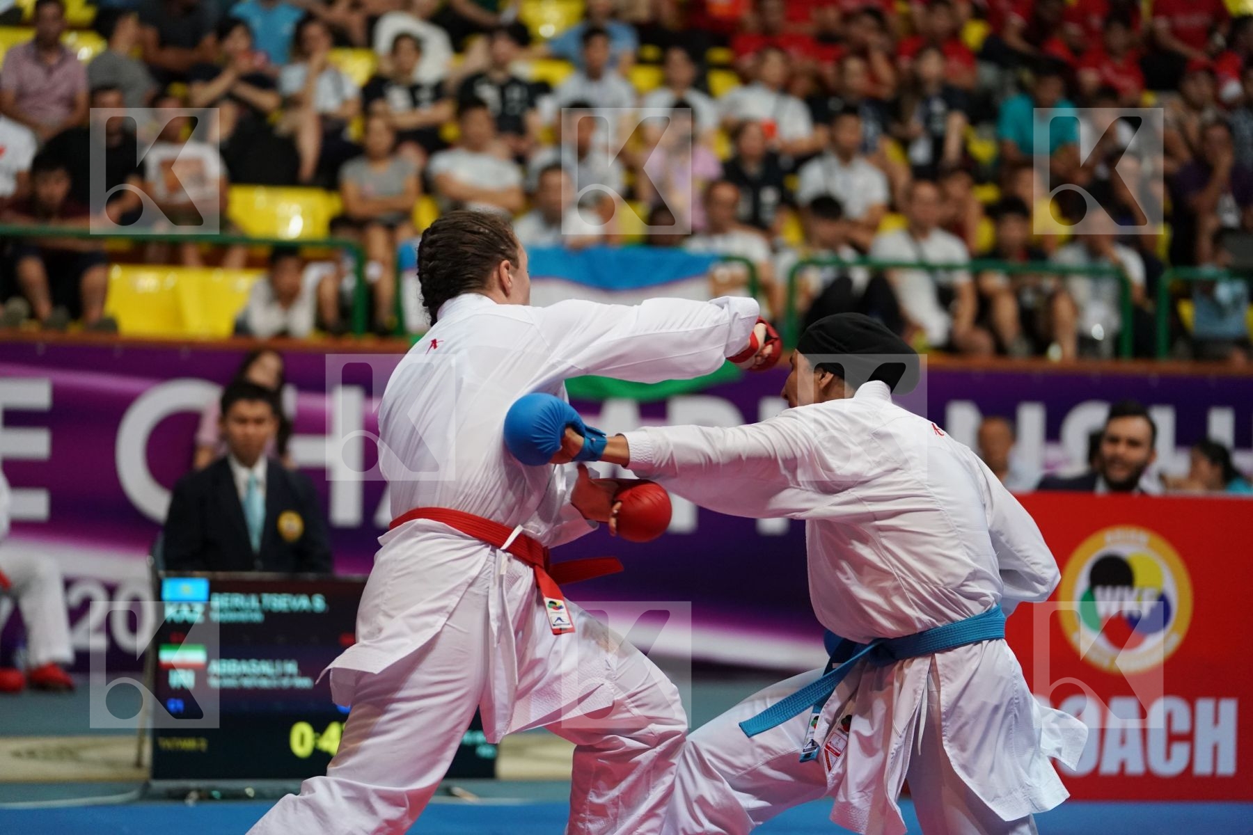 BERULTSEVA SOFYA (KAZAKHSTAN) vs ABBASALI HAMIDEH (ISLAMIC REPUBLIC OF IRAN) in Senior Kumite 68+ Kg - Final bout
