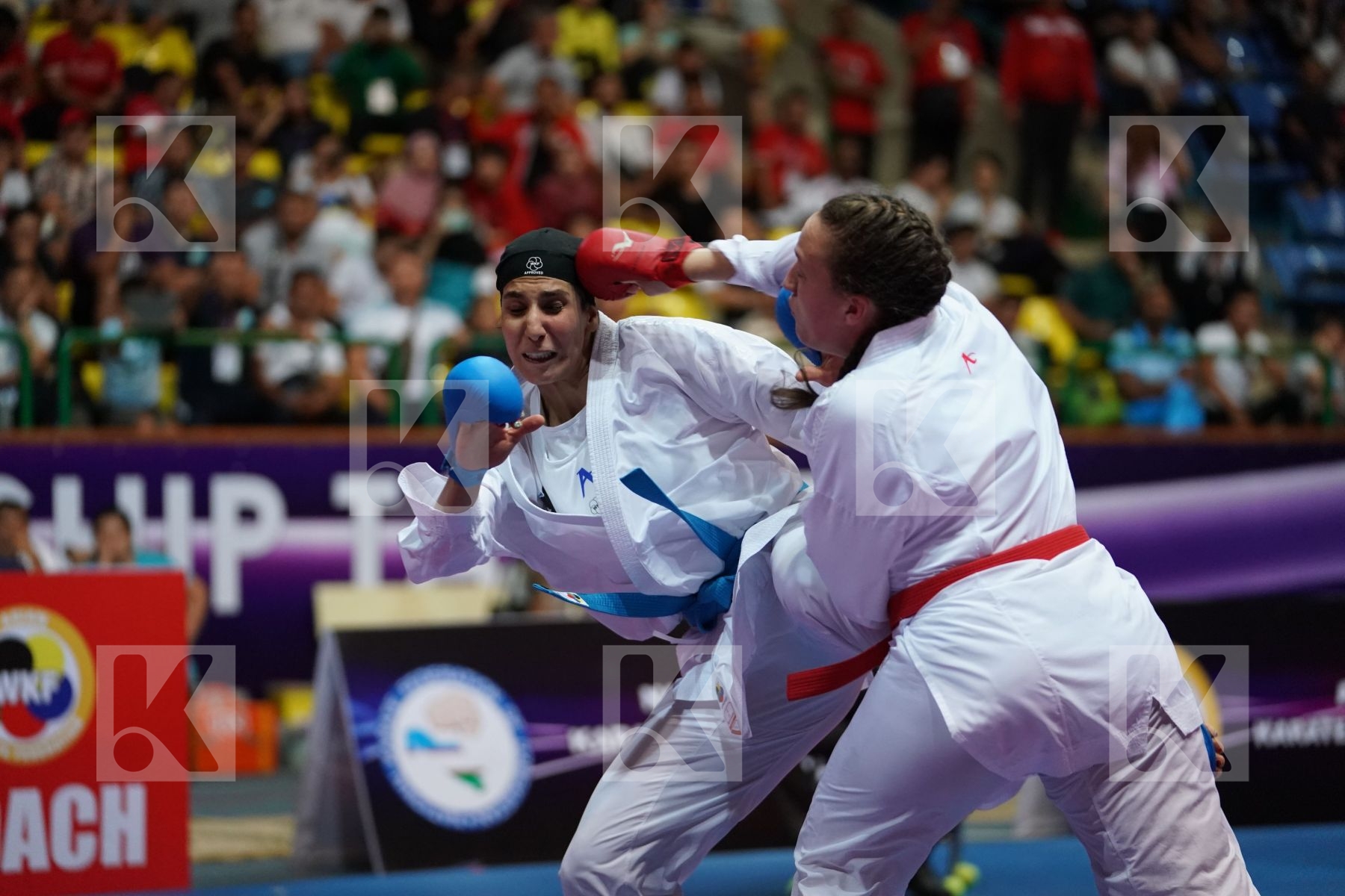 BERULTSEVA SOFYA (KAZAKHSTAN) vs ABBASALI HAMIDEH (ISLAMIC REPUBLIC OF IRAN) in Senior Kumite 68+ Kg - Final bout