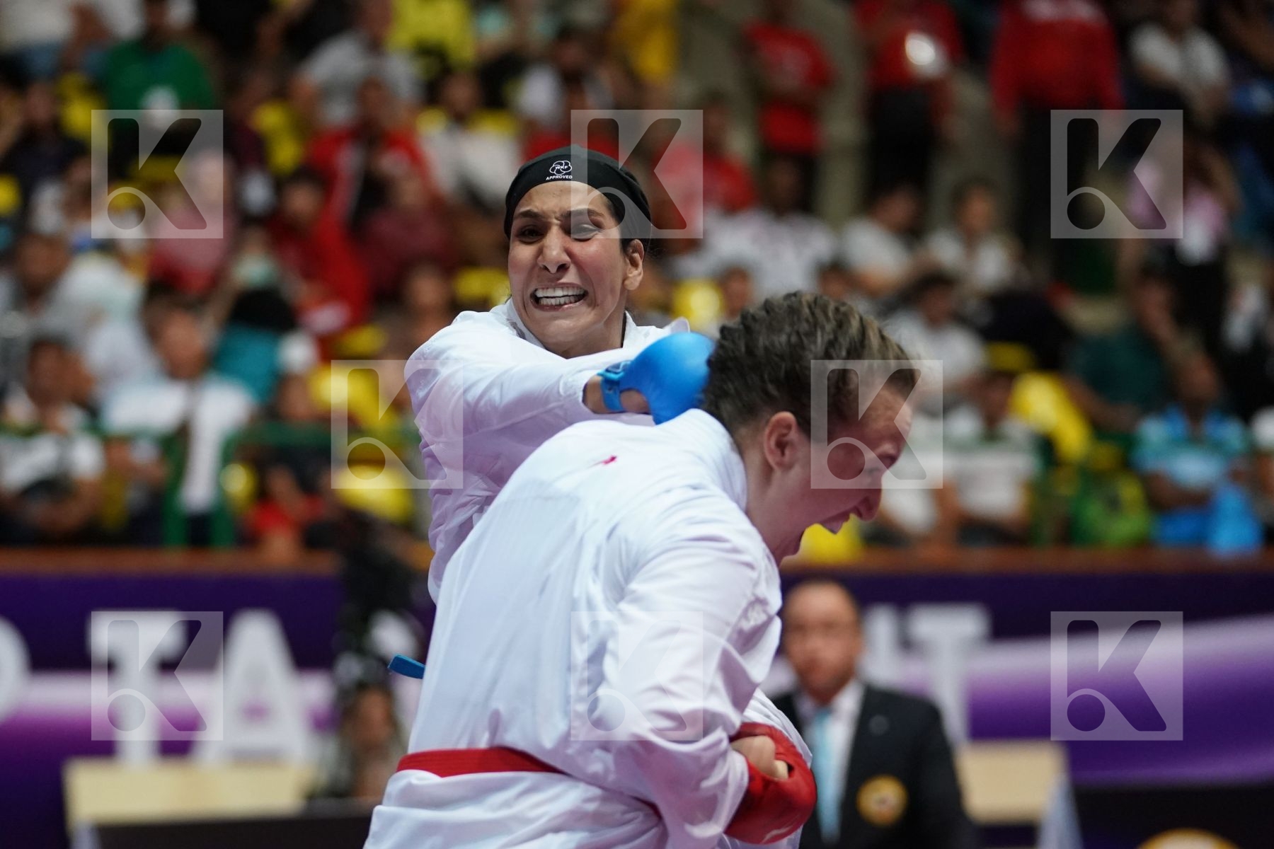 BERULTSEVA SOFYA (KAZAKHSTAN) vs ABBASALI HAMIDEH (ISLAMIC REPUBLIC OF IRAN) in Senior Kumite 68+ Kg - Final bout