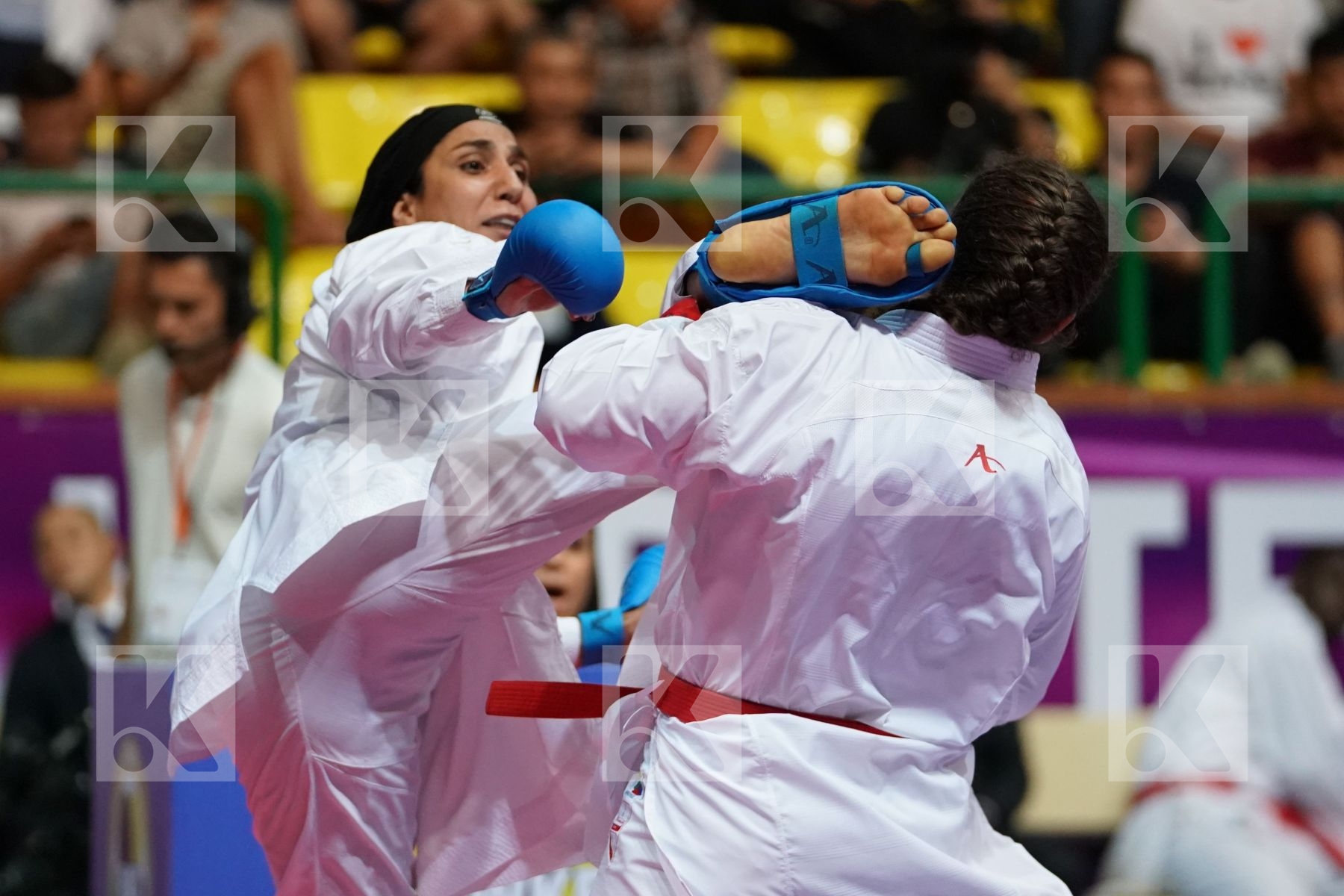 BERULTSEVA SOFYA (KAZAKHSTAN) vs ABBASALI HAMIDEH (ISLAMIC REPUBLIC OF IRAN) in Senior Kumite 68+ Kg - Final bout