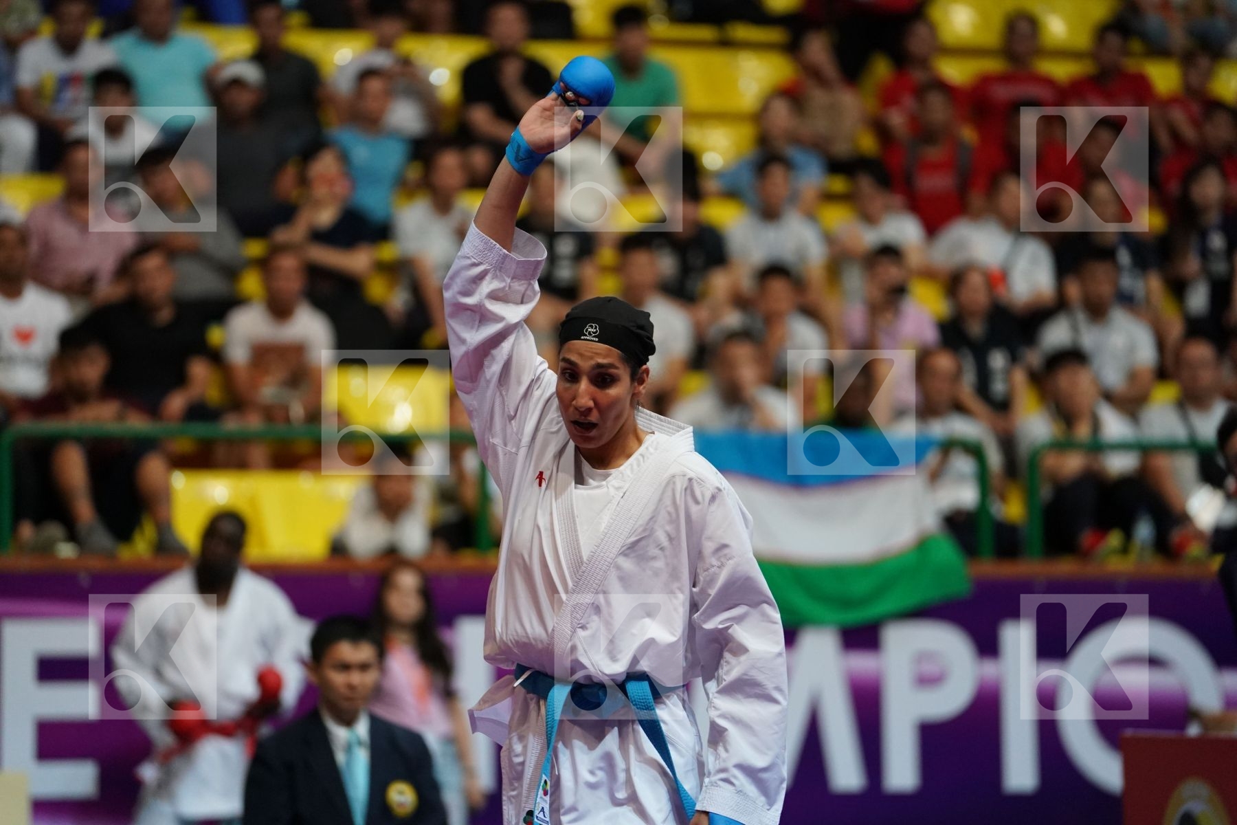 BERULTSEVA SOFYA (KAZAKHSTAN) vs ABBASALI HAMIDEH (ISLAMIC REPUBLIC OF IRAN) in Senior Kumite 68+ Kg - Final bout