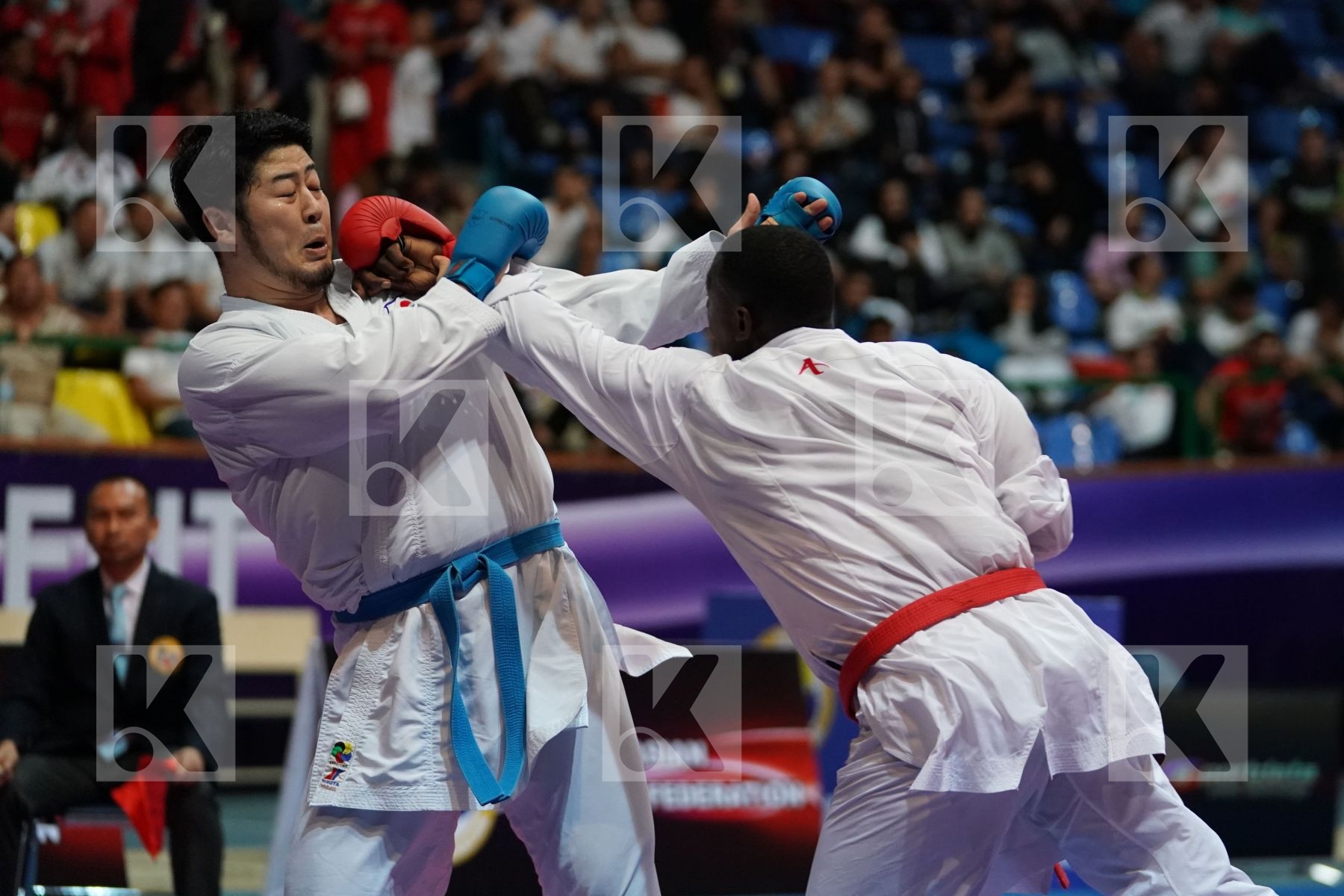 HAMEDI TAREG (SAUDI ARABIA) vs KAGAWA HIDEYOSHI (JAPAN) in Senior Kumite 84+ Kg - Final bout