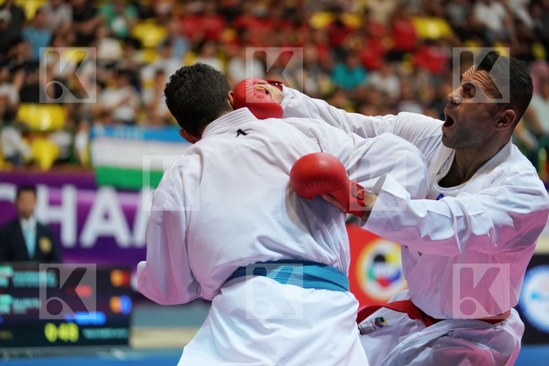HAMEDI TAREG (SAUDI ARABIA) vs KAGAWA HIDEYOSHI (JAPAN) in Senior Kumite 84+ Kg - Final bout
