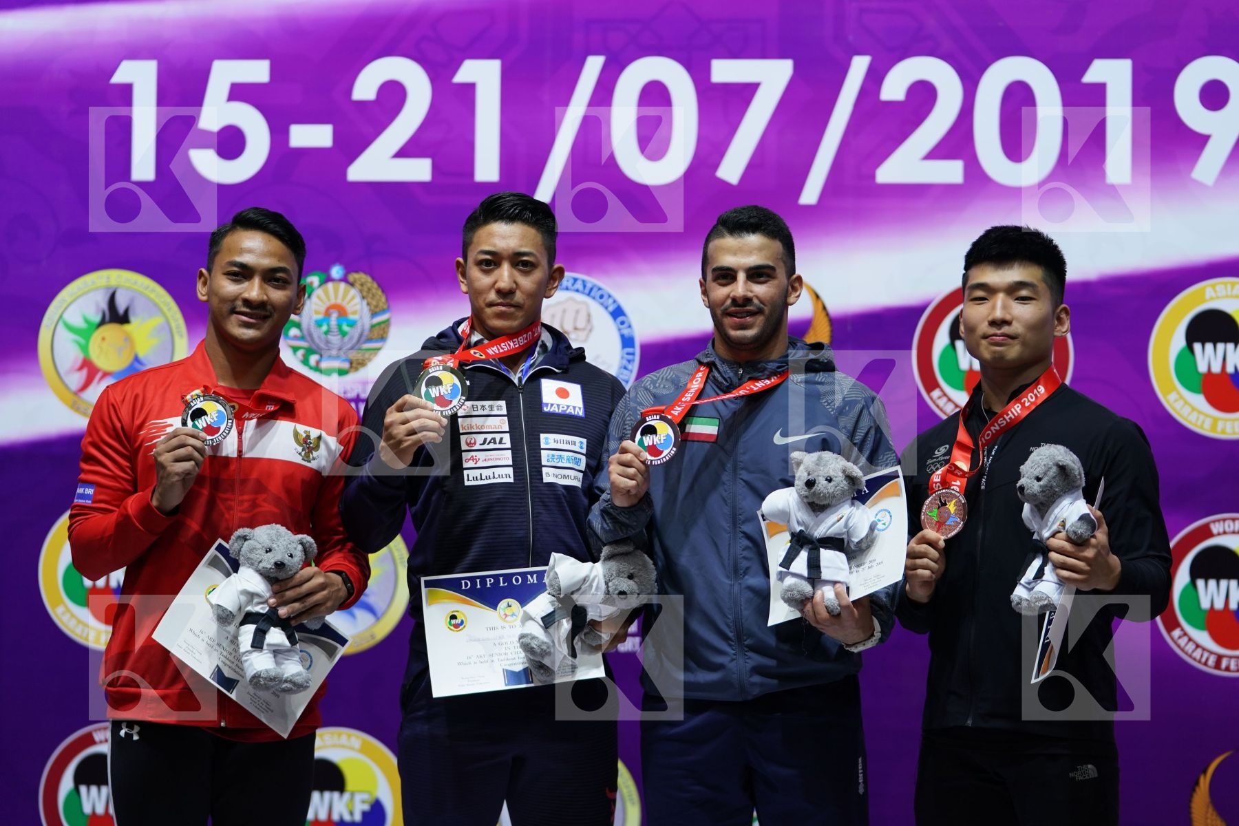 Podium of Senior Male Kata