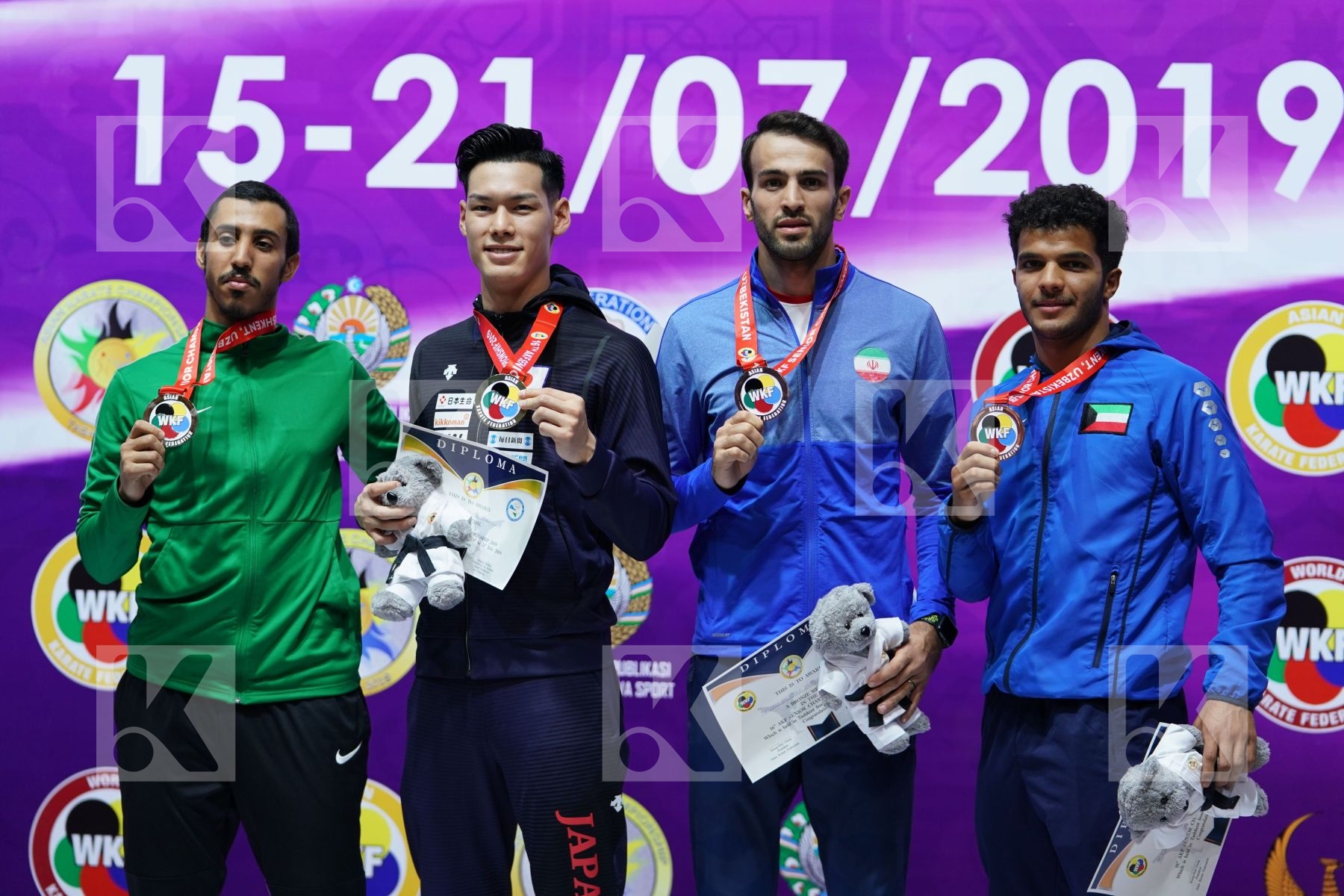 Podium of Senior Kumite -75 Kg