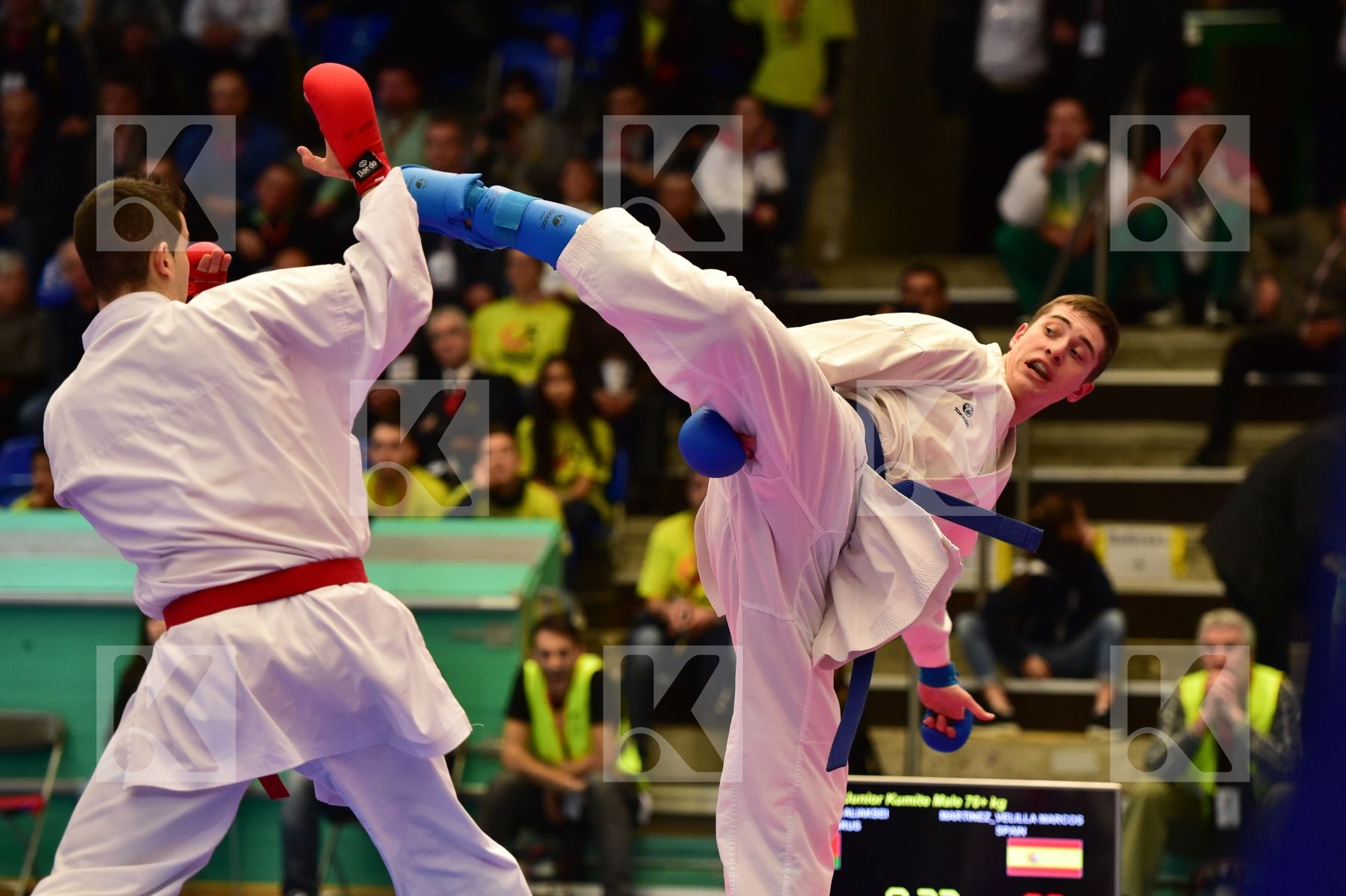 +76 Kg Belarus finals junior kumite male Martinez_Velilla Marcos