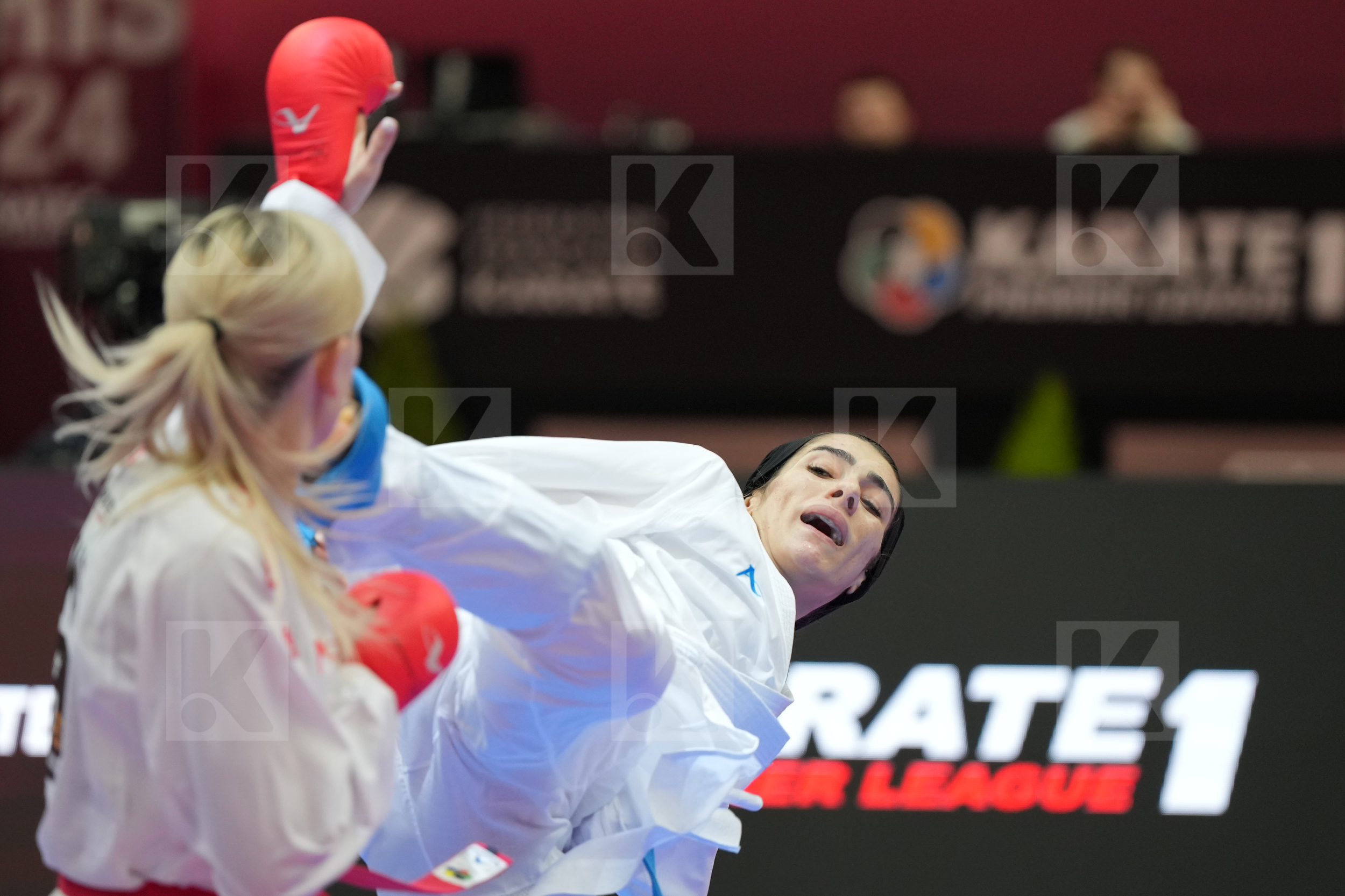 SEROGINA ANITA (UKRAINE) vs GOLSHADNEZHAD ATOUSA (IRAN) in Female Kumite -61 Kg - Final bout
