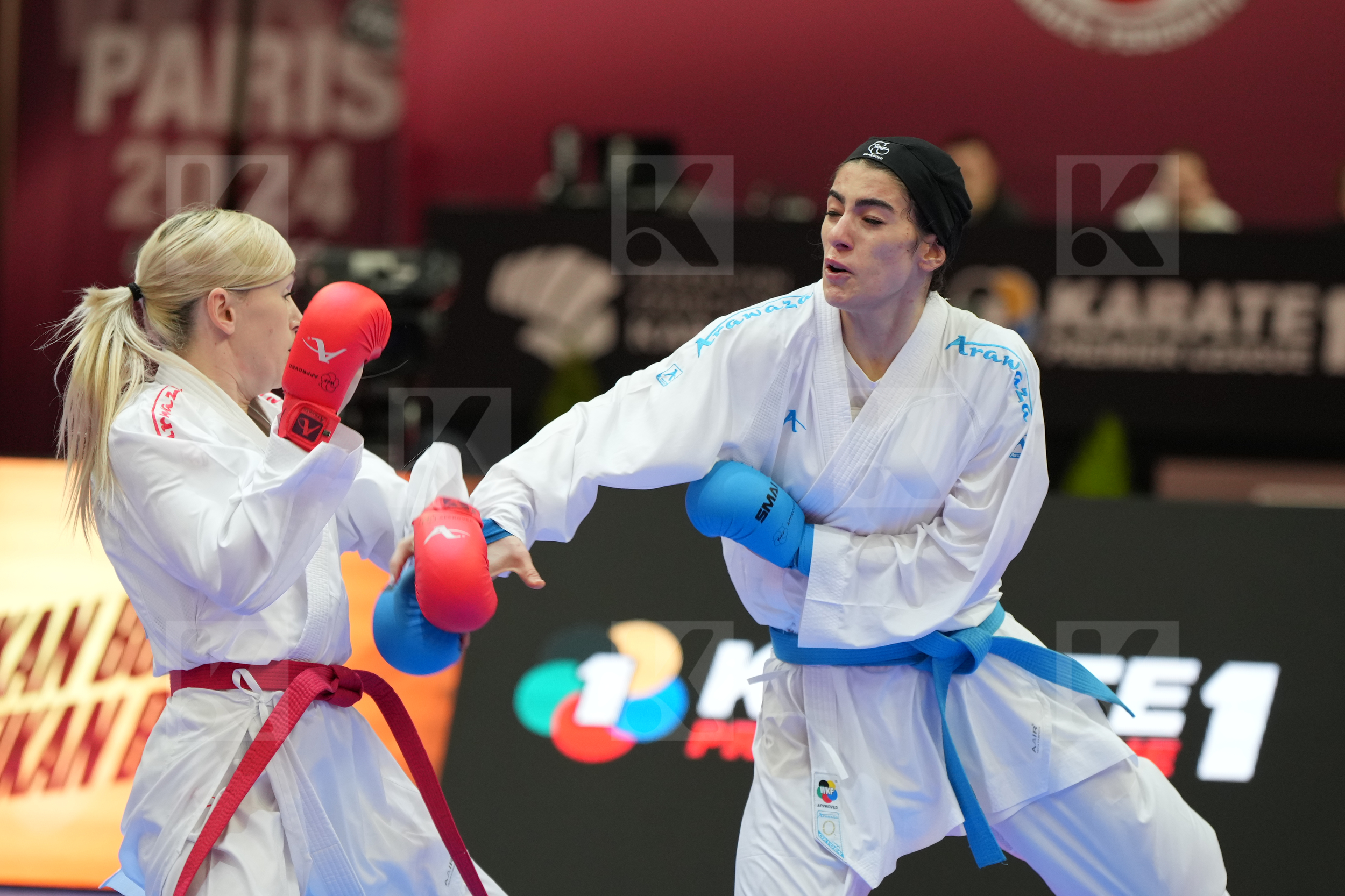 SEROGINA ANITA (UKRAINE) vs GOLSHADNEZHAD ATOUSA (IRAN) in Female Kumite -61 Kg - Final bout