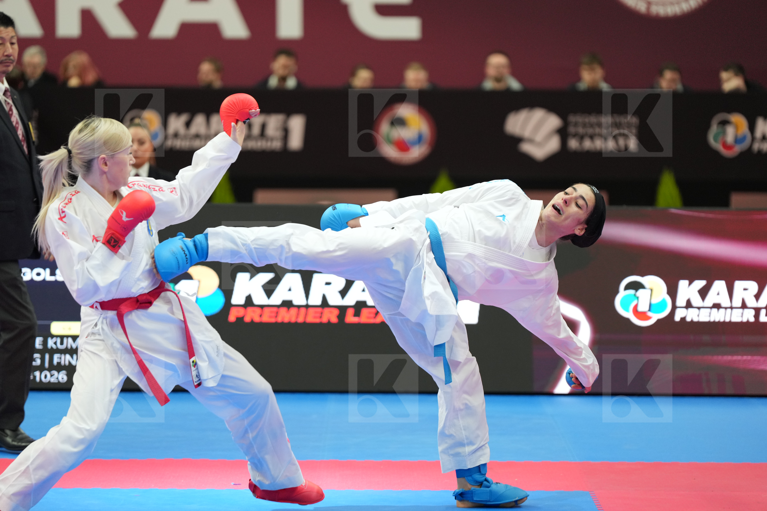 SEROGINA ANITA (UKRAINE) vs GOLSHADNEZHAD ATOUSA (IRAN) in Female Kumite -61 Kg - Final bout