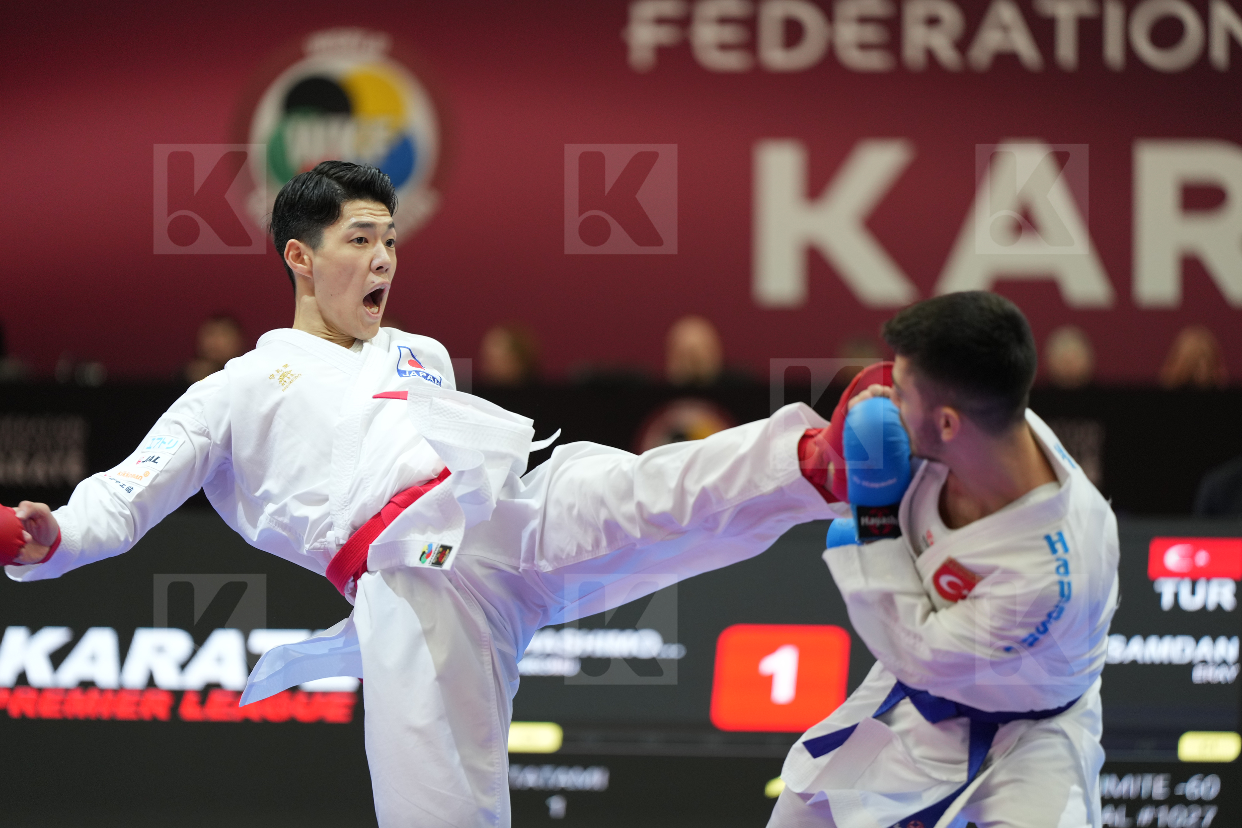 HASHIMOTO HIROMU (JAPAN) vs SAMDAN ERAY (TURKEY) in Male Kumite -60 Kg - Final bout