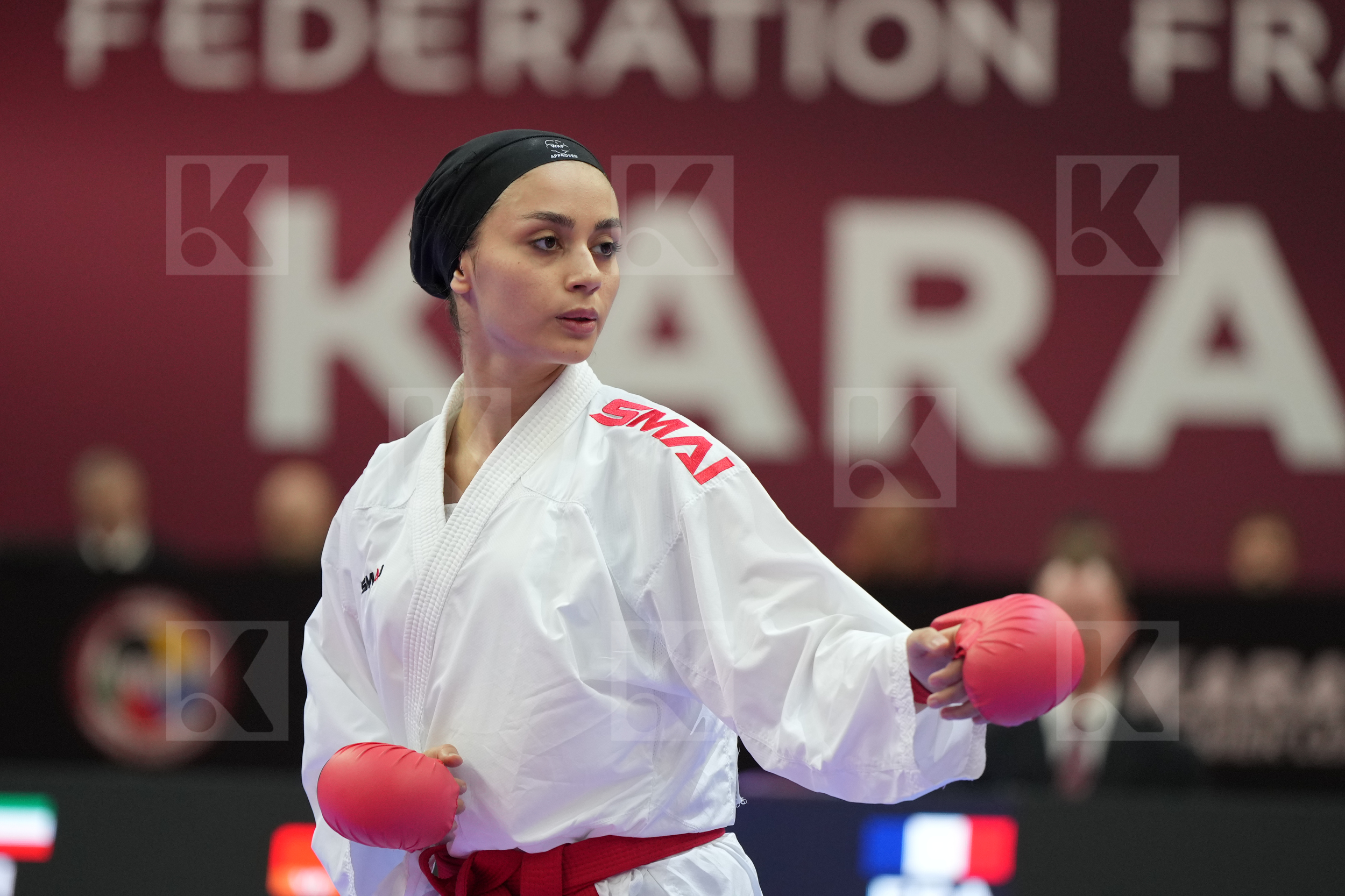 HEYDARIOZOMCHELOEI MOBINA (IRAN) vs SOMBE THALYA (FRANCE) in Female Kumite -68 Kg - Final bout