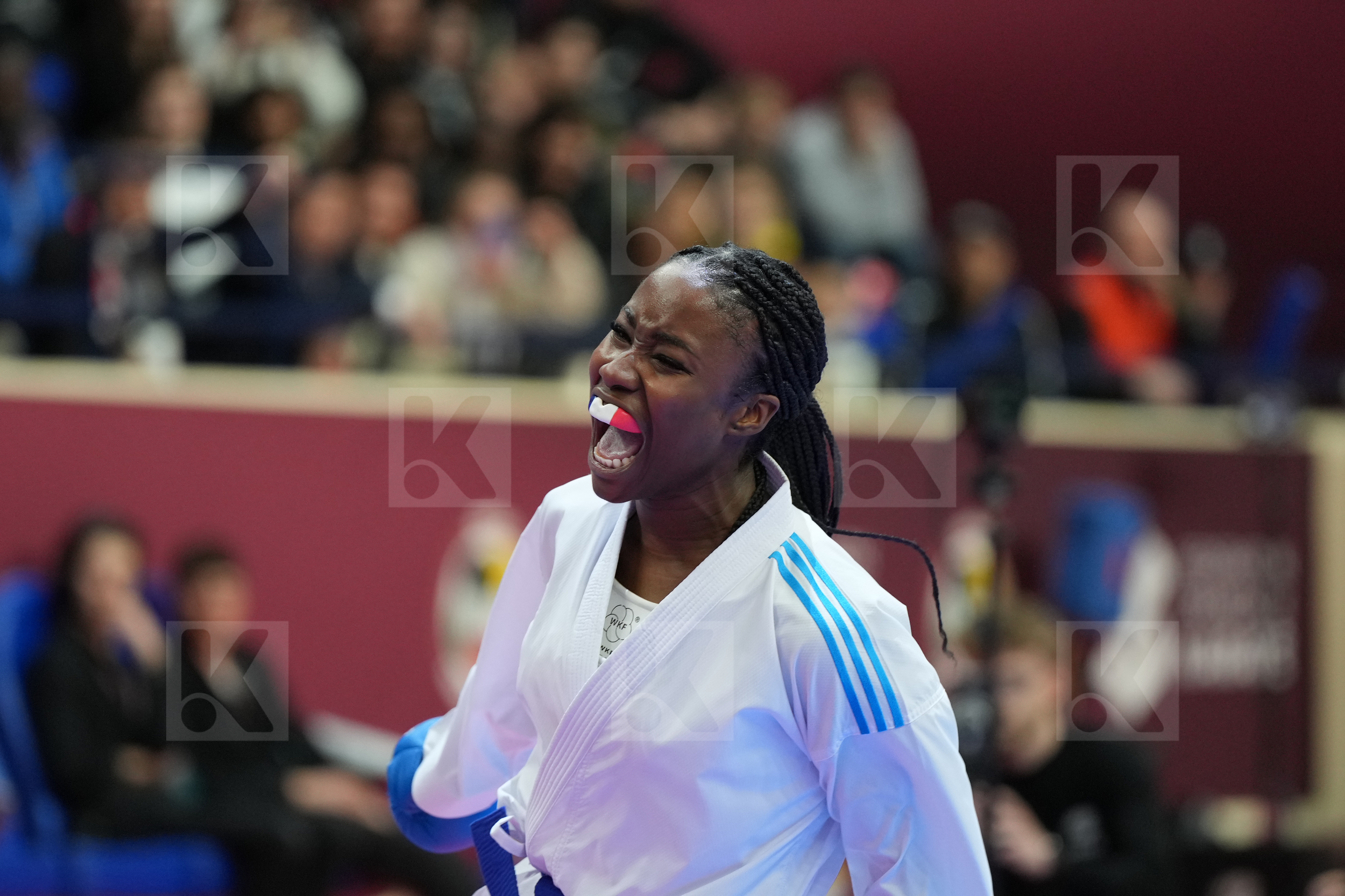 HEYDARIOZOMCHELOEI MOBINA (IRAN) vs SOMBE THALYA (FRANCE) in Female Kumite -68 Kg - Final bout