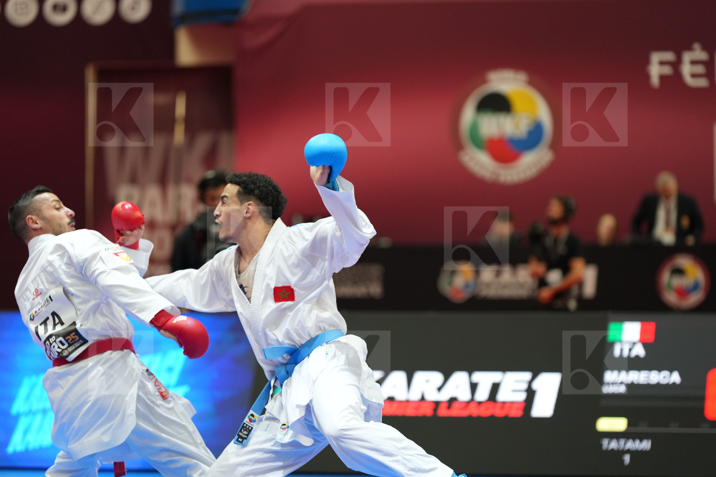 MARESCA LUCA (ITALY) vs OUBAYA SAID (MOROCCO) in Male Kumite -67 Kg - Final bout
