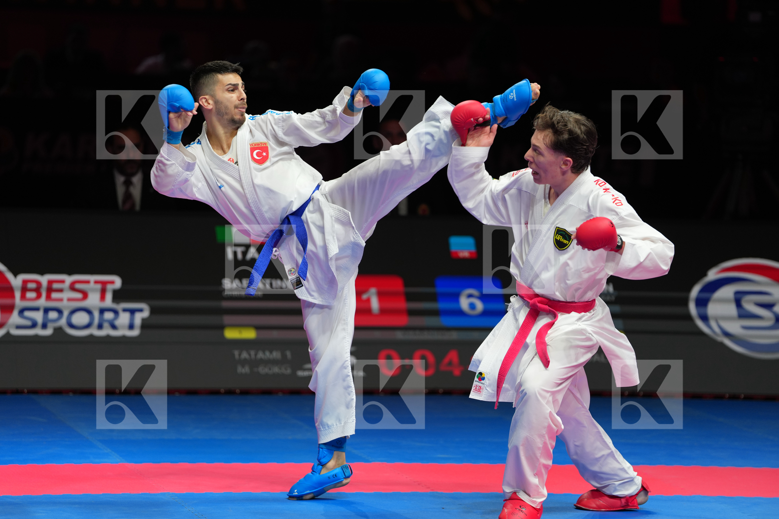 SABATINO CHRISTIAN (ITALY) vs SAMDAN ERAY (TURKIYE) in Male Kumite -60 Kg - Bronze Bout