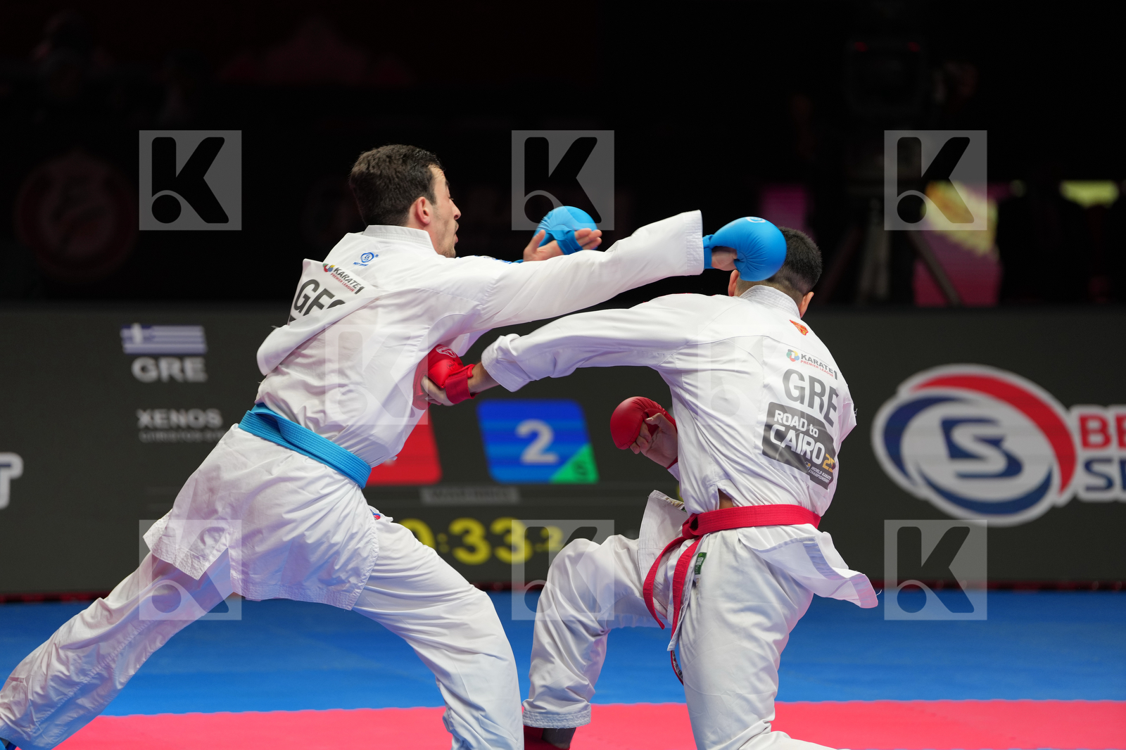 XENOS CHRISTOS-STEFANOS (GREECE) vs SORDIA TSOTNE (GEOGIA) in Male Kumite -60 Kg - Final Bout