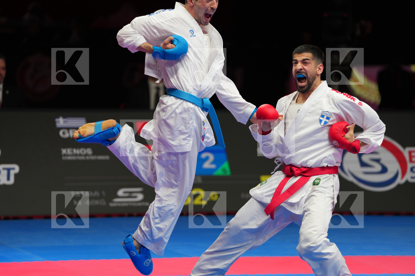 XENOS CHRISTOS-STEFANOS (GREECE) vs SORDIA TSOTNE (GEOGIA) in Male Kumite -60 Kg - Final Bout