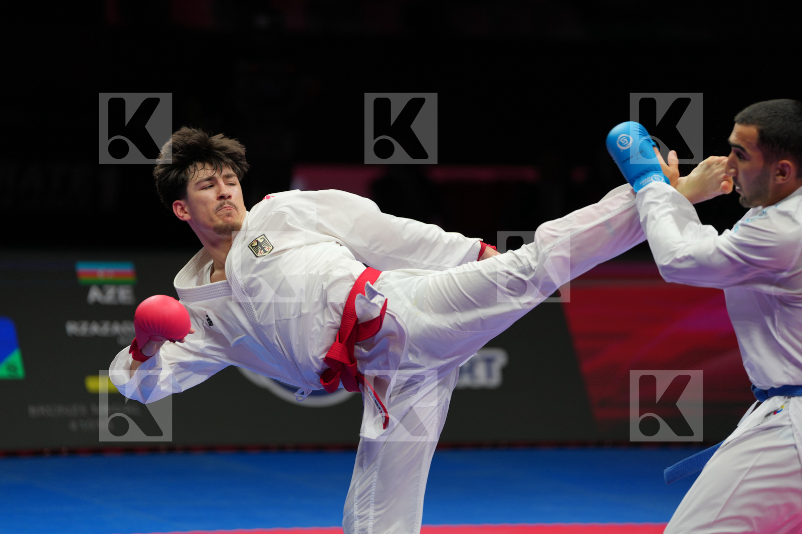 OEZDEMIR MUHAMMED (GERMANY) vs RZAZADE NURAN (AZERBAIJAN) in Male Kumite -67 Kg - Bronze Bout