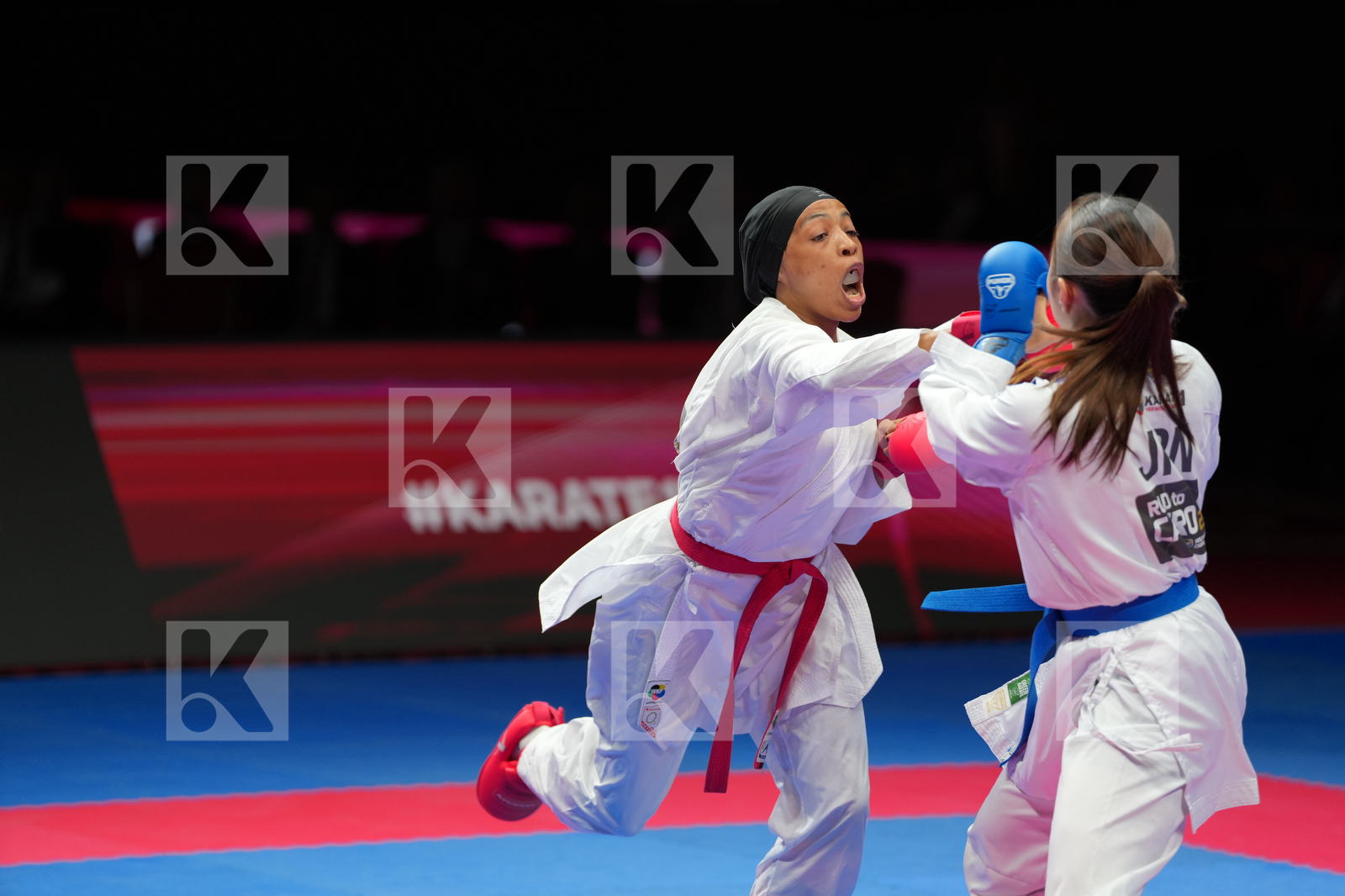 YOUSSEF AHLAM (EGYPT) vs MUKAI RUAN (JAPAN) in Female Kumite -55 Kg - Bronze Bout