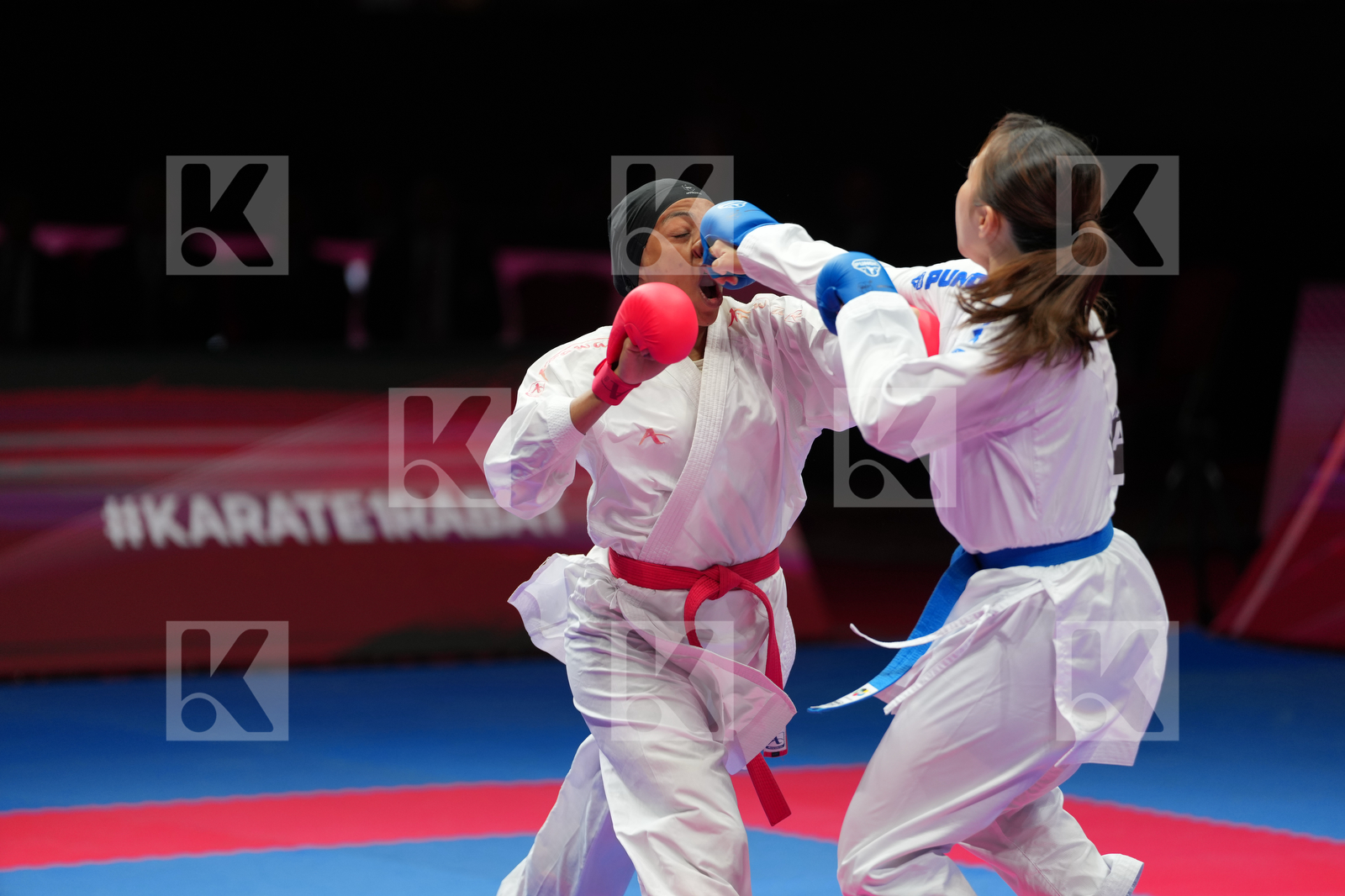 YOUSSEF AHLAM (EGYPT) vs MUKAI RUAN (JAPAN) in Female Kumite -55 Kg - Bronze Bout