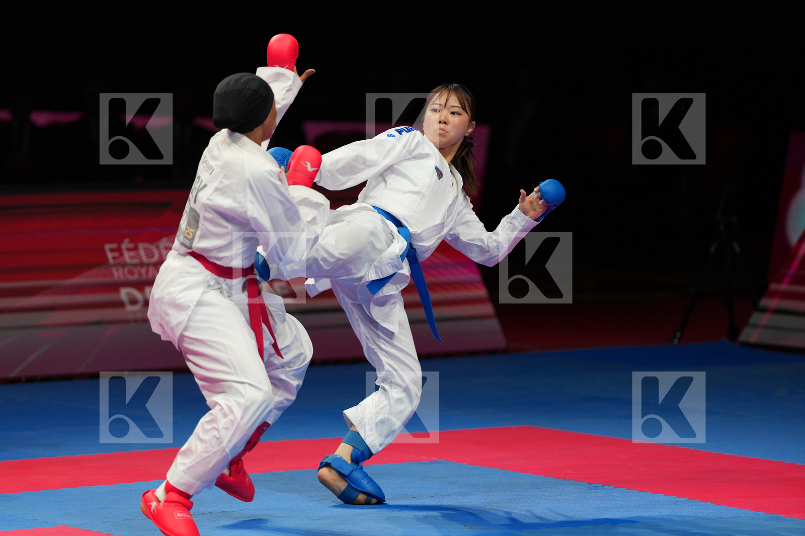 YOUSSEF AHLAM (EGYPT) vs MUKAI RUAN (JAPAN) in Female Kumite -55 Kg - Bronze Bout