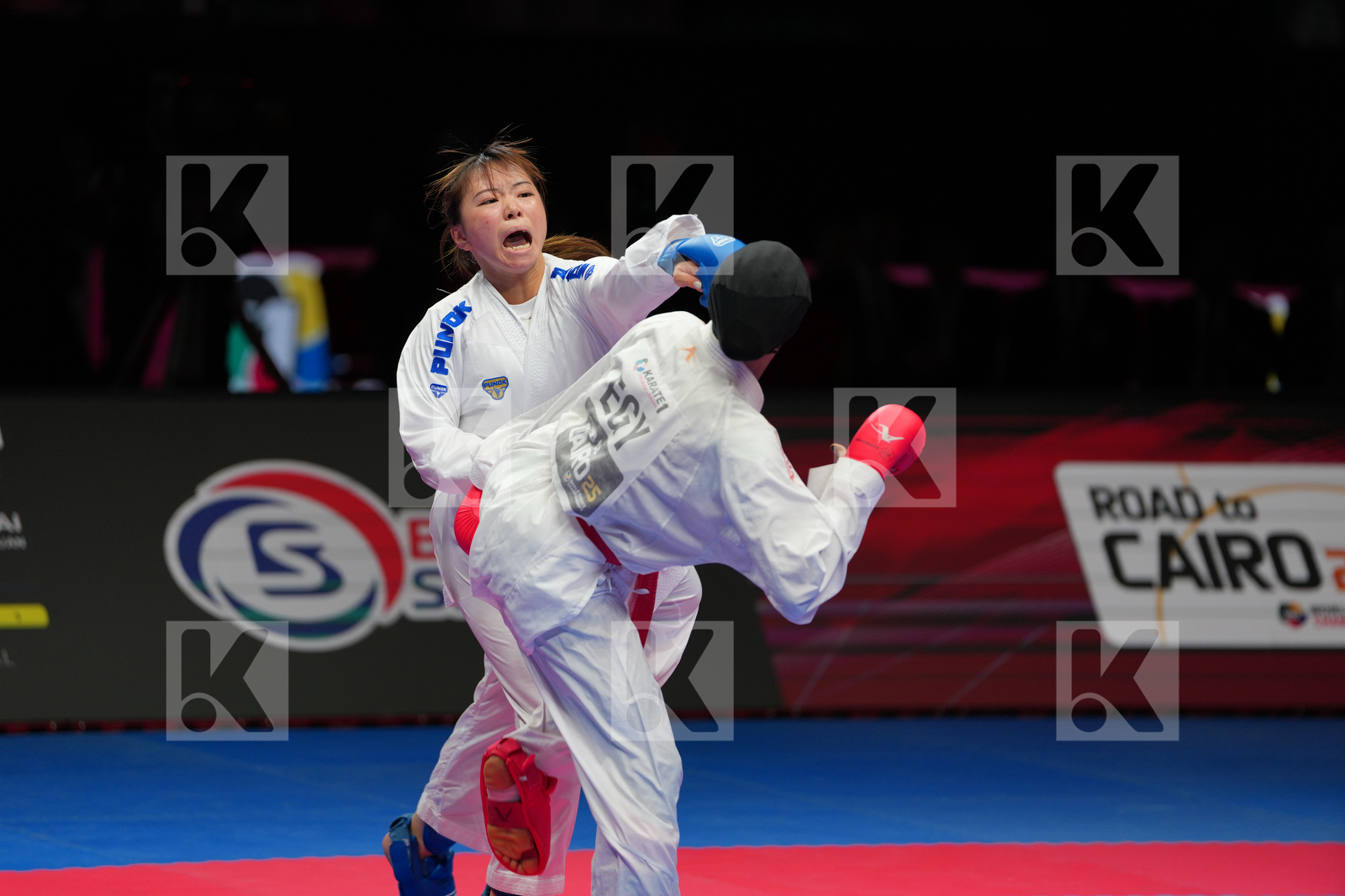 YOUSSEF AHLAM (EGYPT) vs MUKAI RUAN (JAPAN) in Female Kumite -55 Kg - Bronze Bout