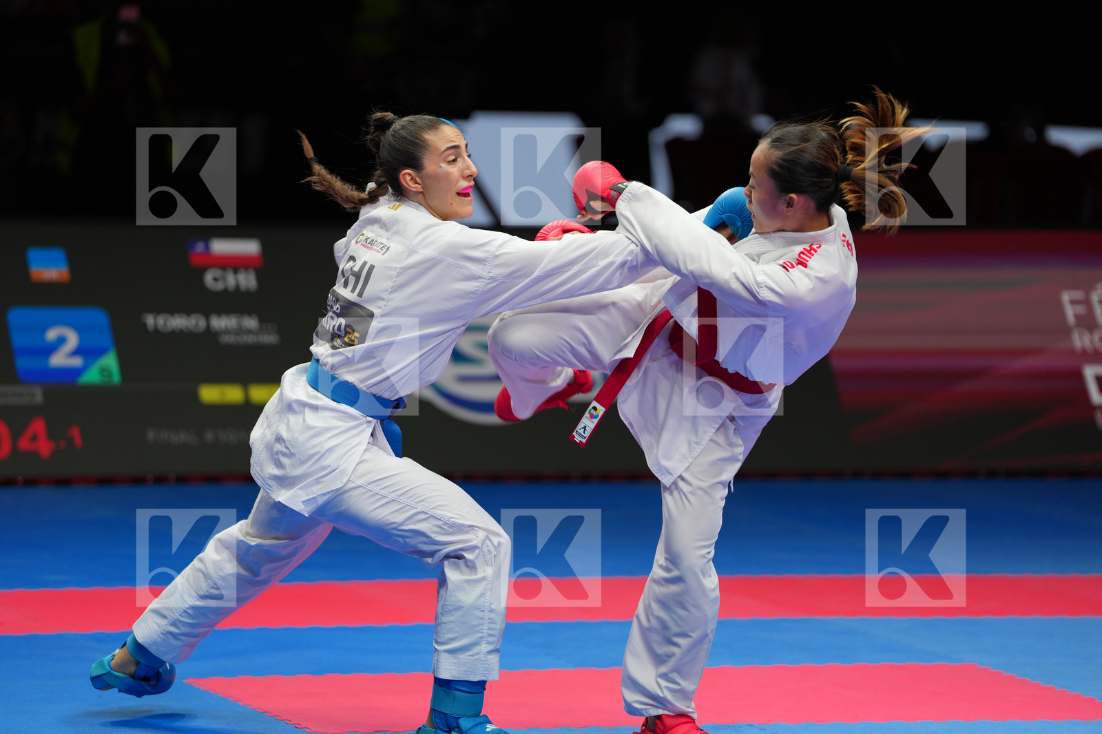 KU TSUI-PING (TAIPEI CHINA) vs TORO_MENESES VALENTINA (CHILE) in Female Kumite -55 Kg - Final Bout