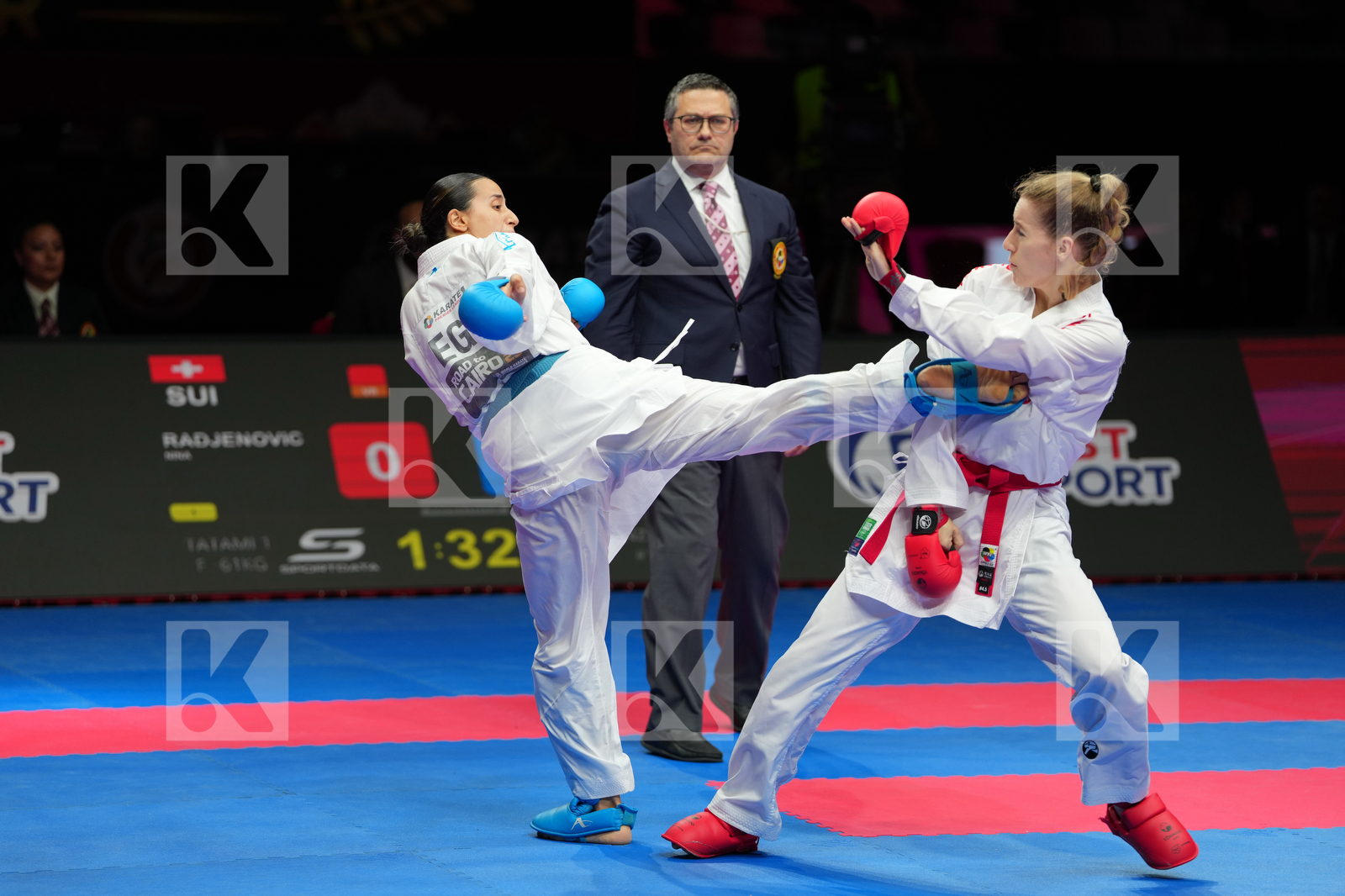 RADJENOVIC NINA (SWITZERLAND) vs ALY NOURSIN (EGYPT) in Female Kumite -61 Kg - Bronze Bout