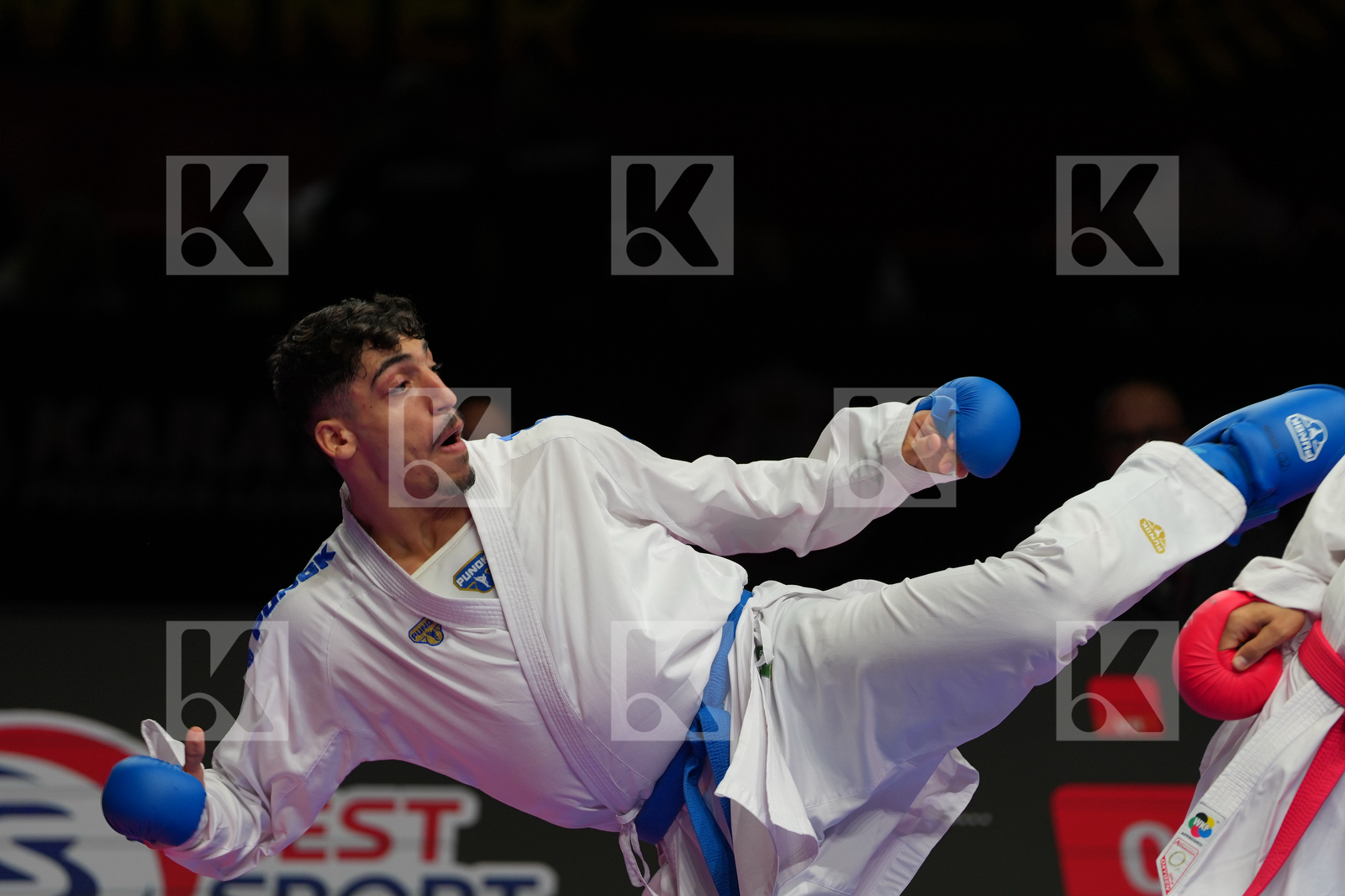 MASTROGIANNIS KONSTANTINOS (GREECE) vs ALJAFARI MOHAMMAD (JORDAN) in Male Kumite -84 Kg - Final Bout