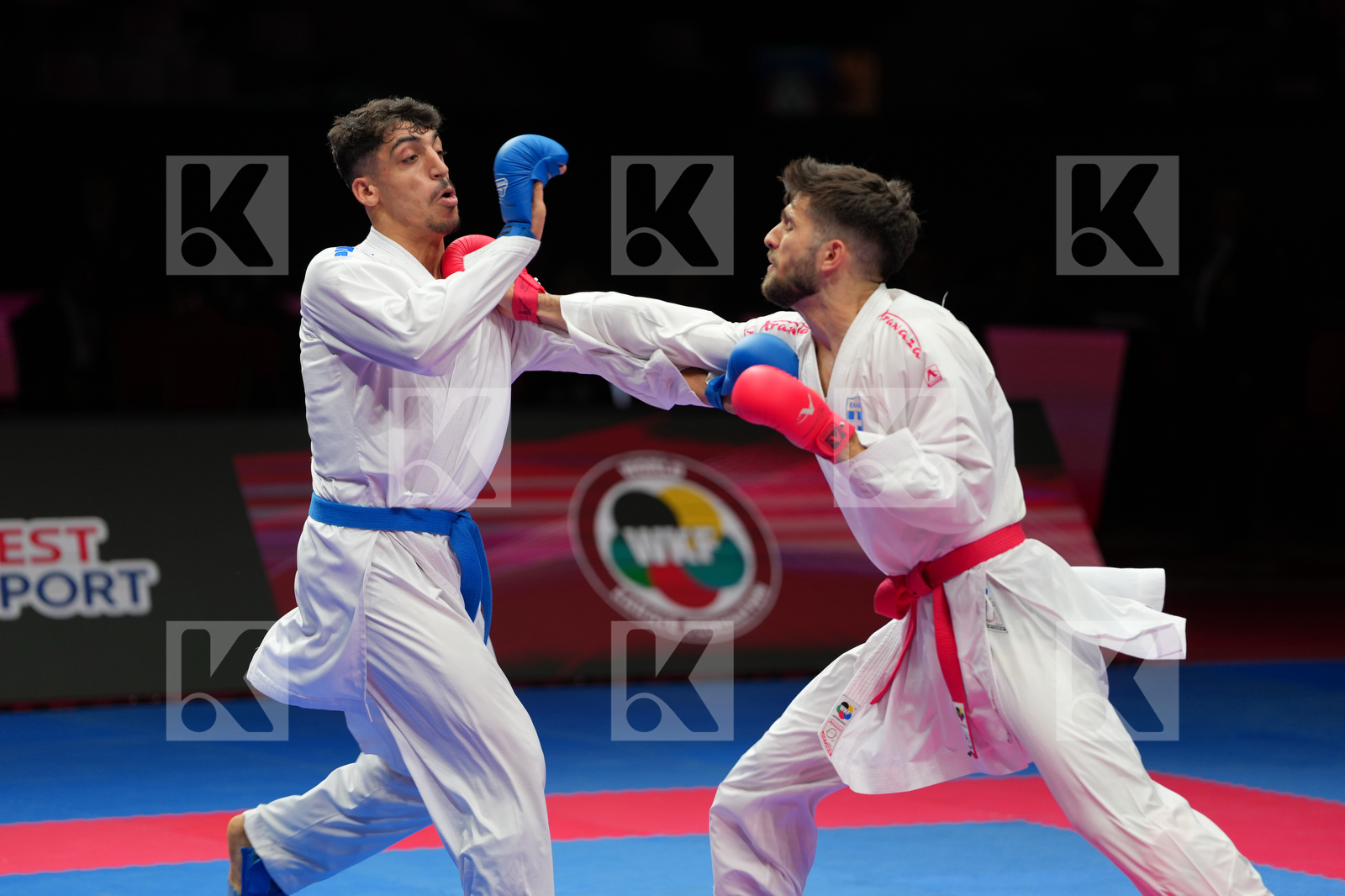 MASTROGIANNIS KONSTANTINOS (GREECE) vs ALJAFARI MOHAMMAD (JORDAN) in Male Kumite -84 Kg - Final Bout