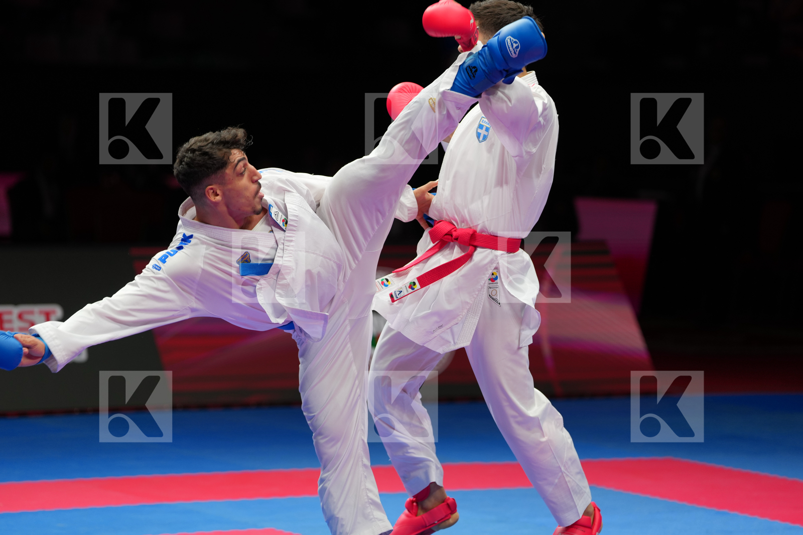 MASTROGIANNIS KONSTANTINOS (GREECE) vs ALJAFARI MOHAMMAD (JORDAN) in Male Kumite -84 Kg - Final Bout