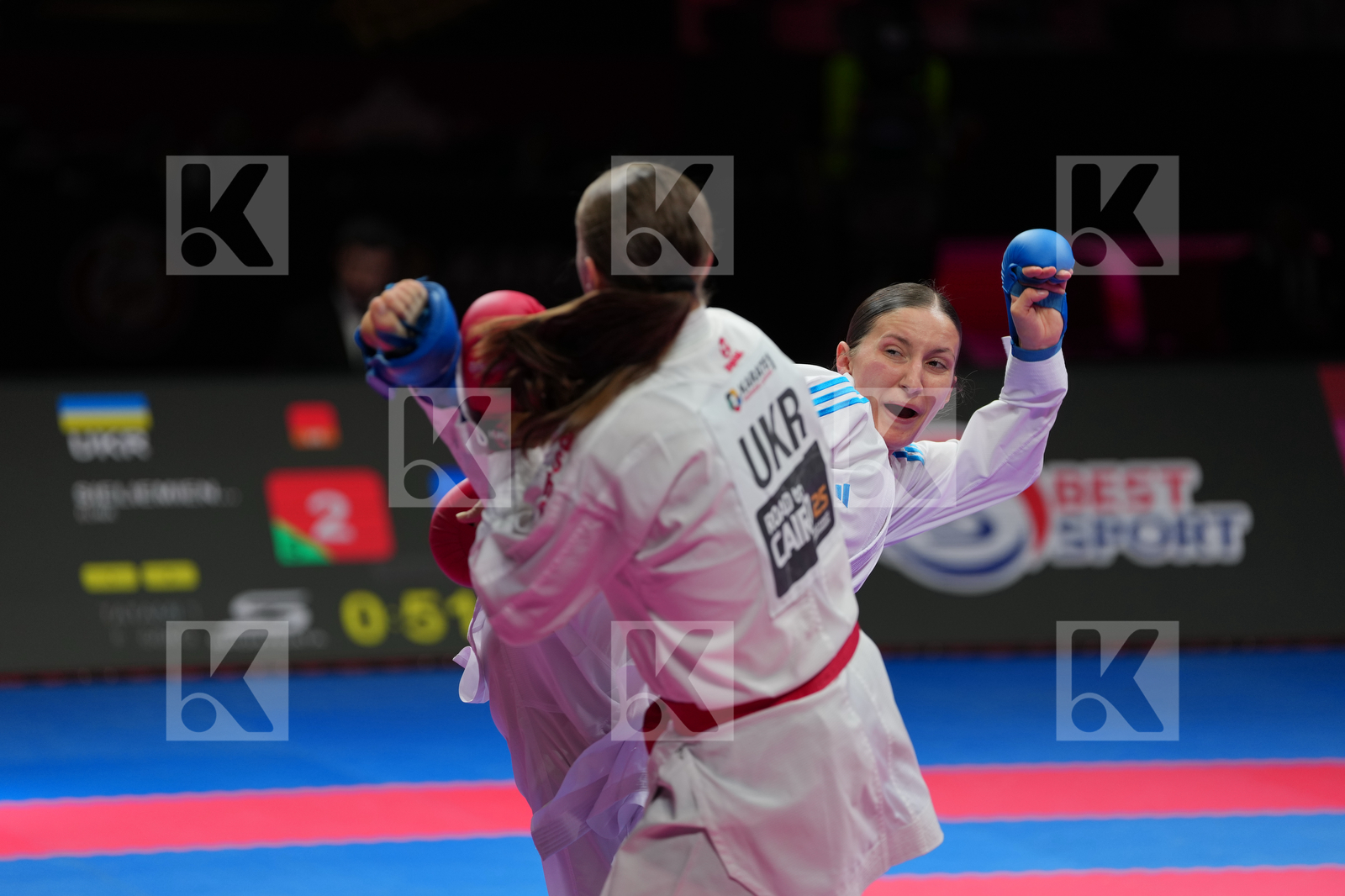 SIELIEMIENIEVA ELINA (UKRAINE) vs ZARETSKA IRYNA (AZERBAIJAN) in Female Kumite -68 Kg - Bronze Bout