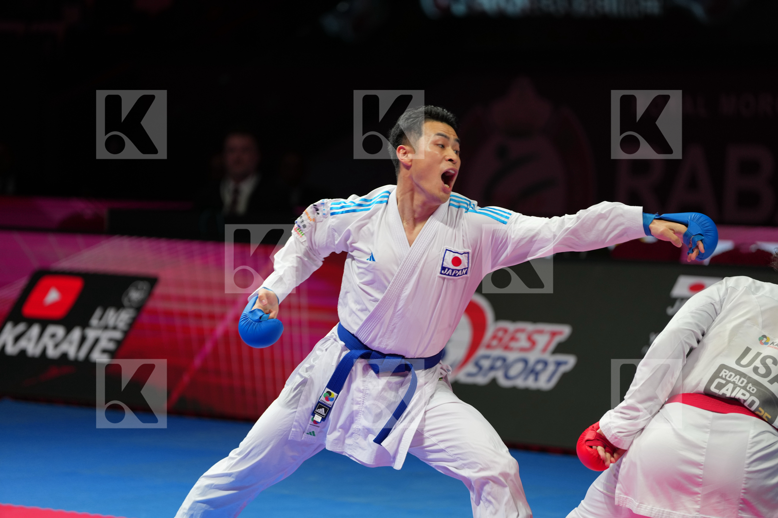 SAGILYAN EDUARD (USA) vs YOSHIMURA FUMIYA (JAPAN) in Male Kumite 84+ Kg - Bronze Bout