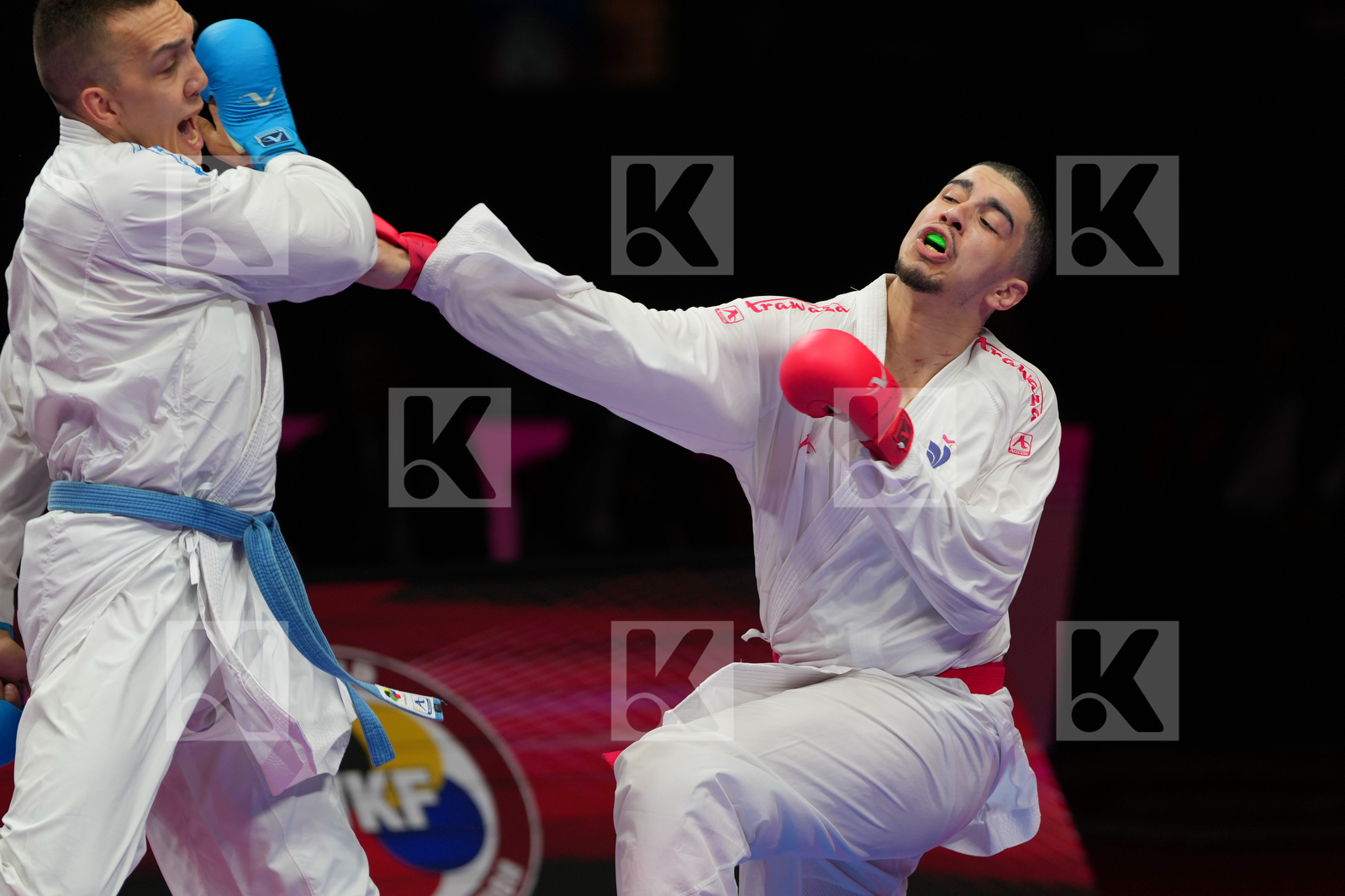 ZOUAOUI AMIR (FRANCE) vs TESANOVIC DJORDJE (SERBIA) in Male Kumite 84+ Kg - Bronze Bout