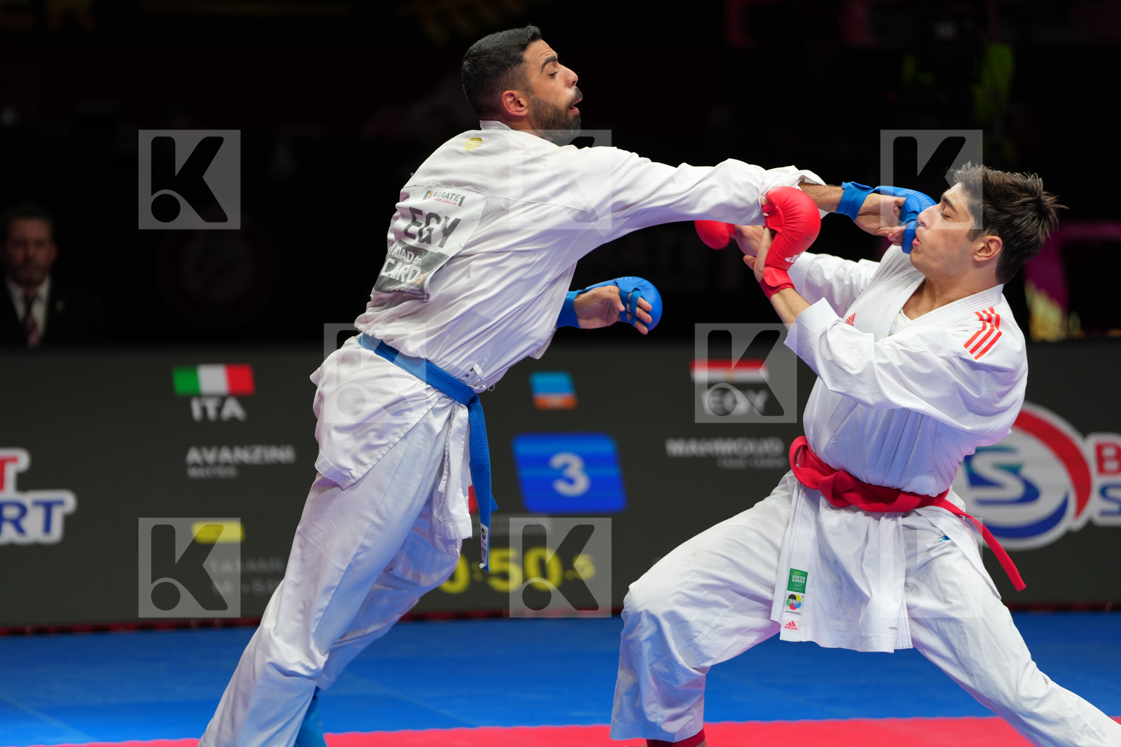 AVANZINI MATTEO (ITALY) vs MAHMOUD TAHA_TAREK (EGYPT) in Male Kumite 84+ Kg - Final Bout