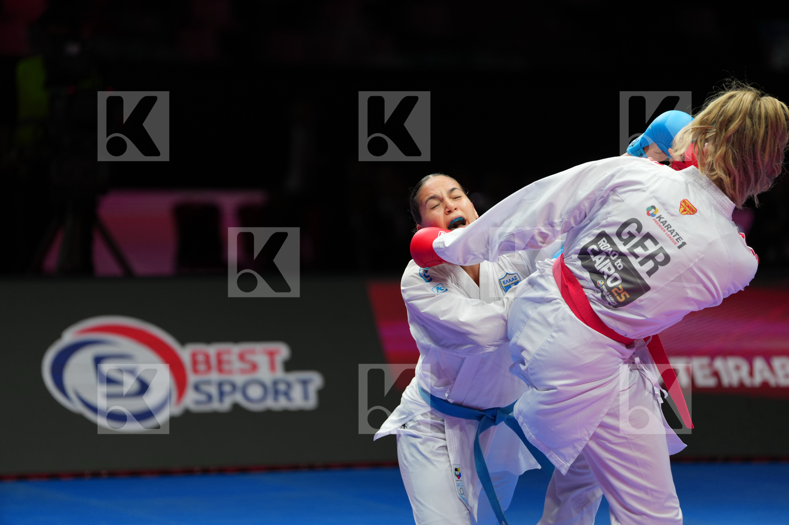 KNEER JOHANNA (GERMANY) vs KYDONAKI KYRIAKI (GREECE) in Female Kumite 68+ Kg - Bronze Bout