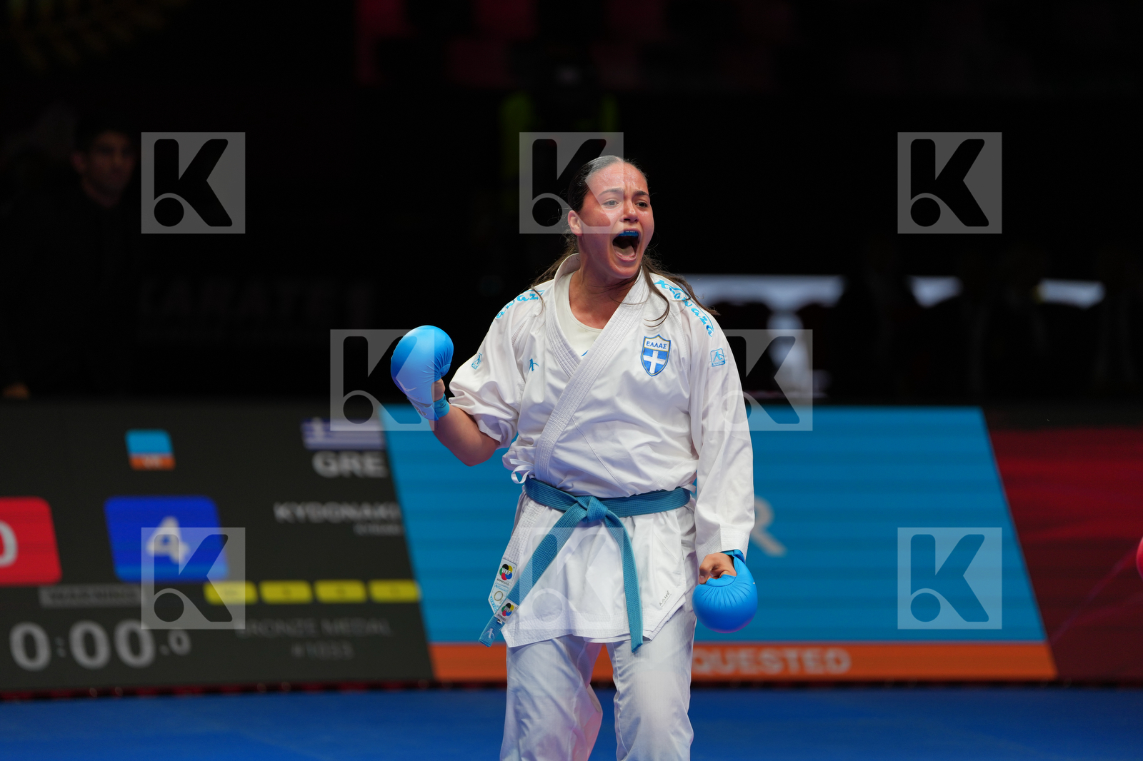 KNEER JOHANNA (GERMANY) vs KYDONAKI KYRIAKI (GREECE) in Female Kumite 68+ Kg - Bronze Bout