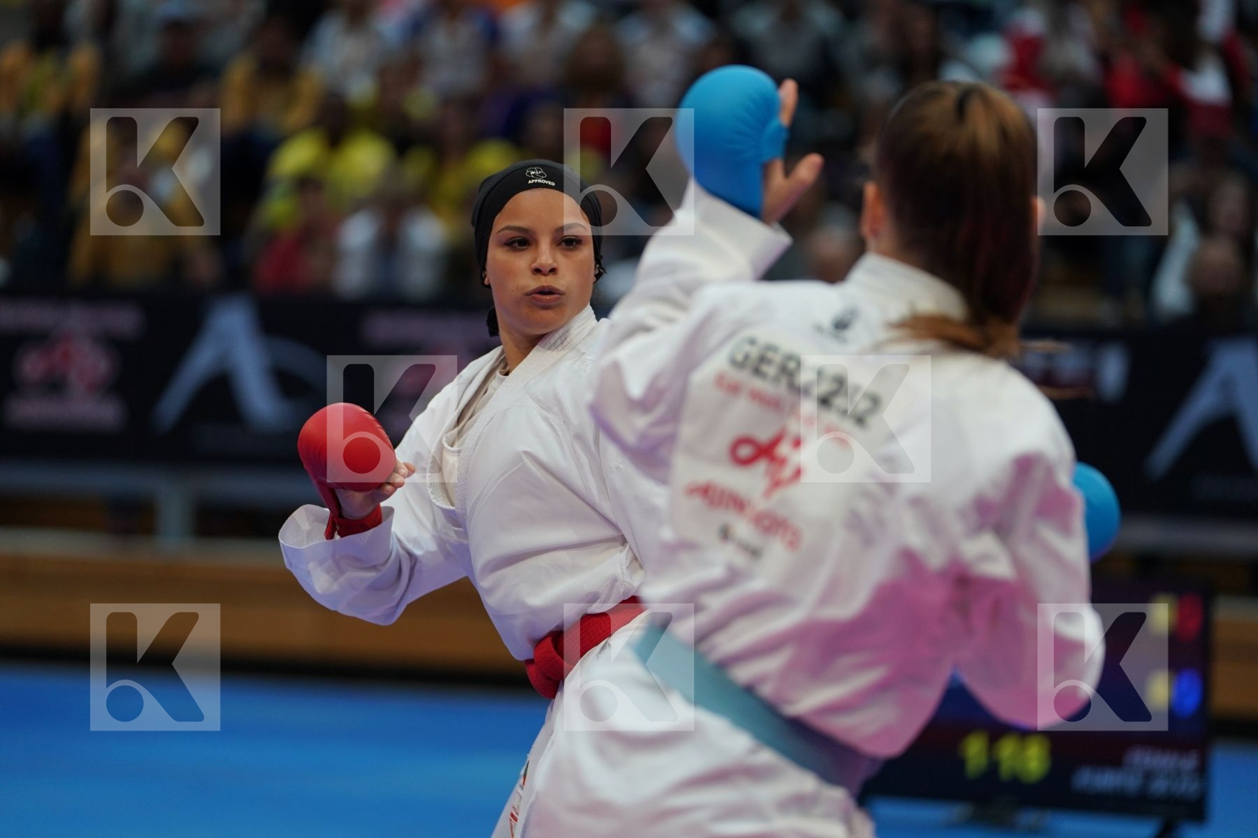 SAYED RADWA (EGYPT) vs HUBRICH SHARA (GERMANY) in Senior Kumite -50 Kg - Bronze bout