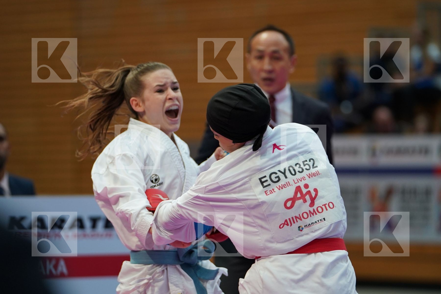 SAYED RADWA (EGYPT) vs HUBRICH SHARA (GERMANY) in Senior Kumite -50 Kg - Bronze bout