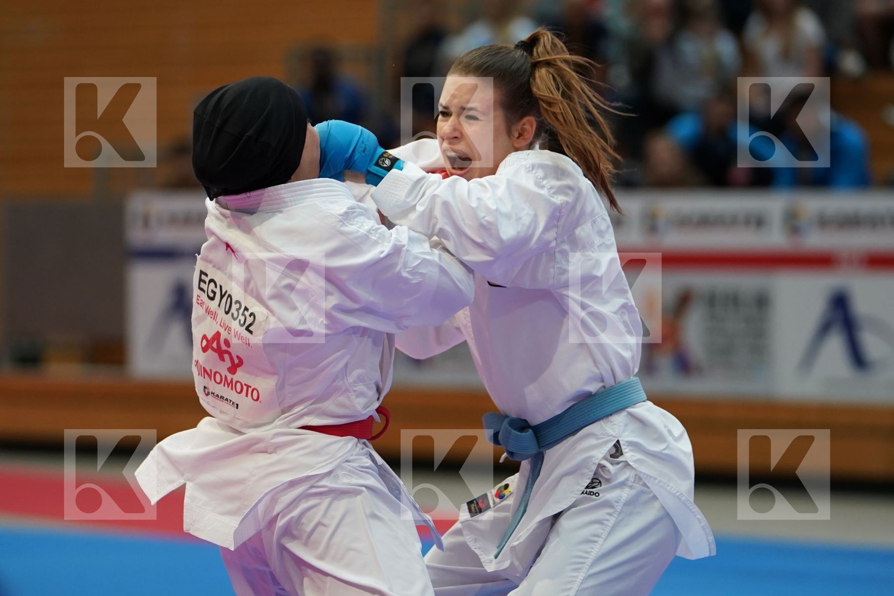SAYED RADWA (EGYPT) vs HUBRICH SHARA (GERMANY) in Senior Kumite -50 Kg - Bronze bout
