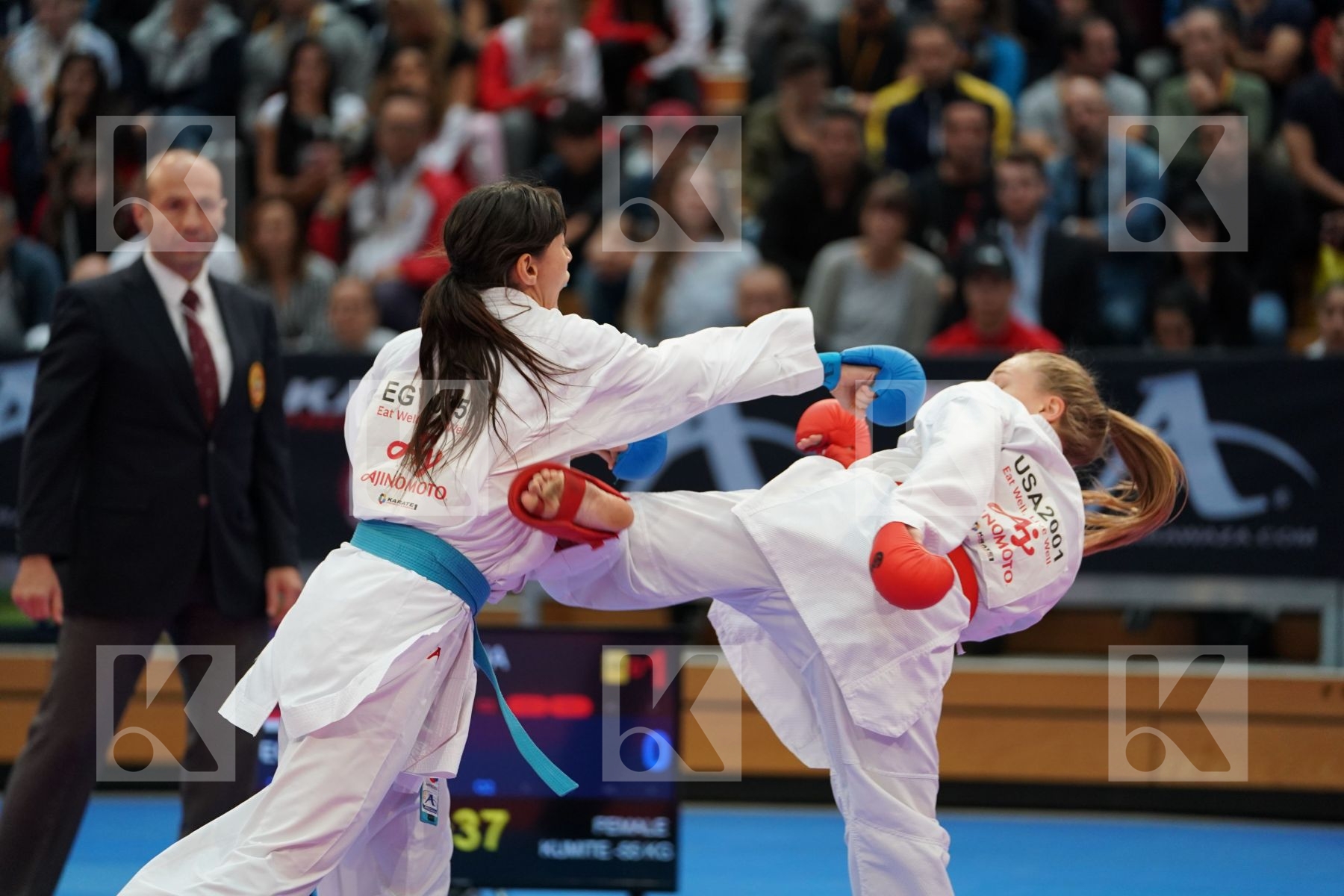 BROWN JENNA (UNITED STATE) vs ATTIA YASSMIN (EGYPT) in Senior Kumite -55 Kg - Bronze bout