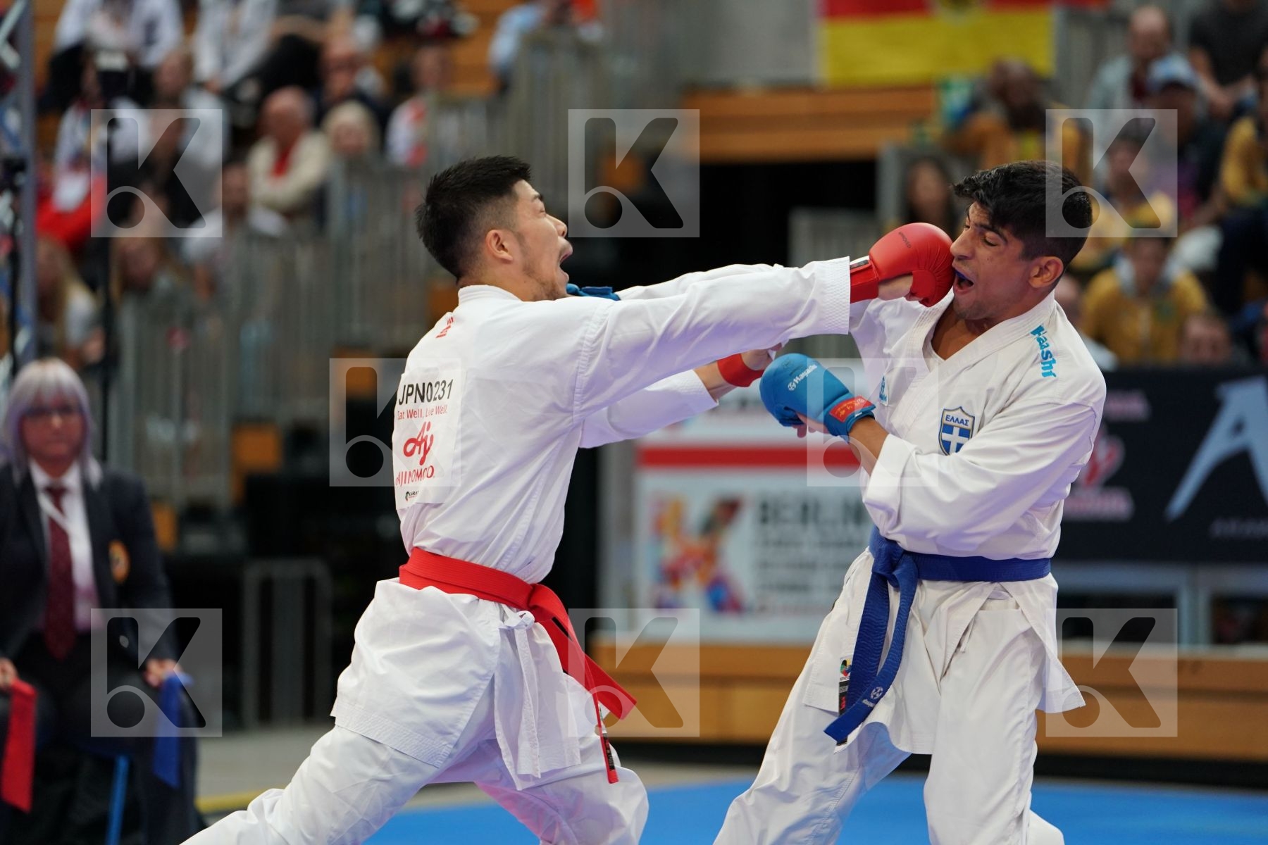 SHINOHARA HIROTO (JAPAN) vs XENOS DIONYSIOS (GREECE) in Senior Kumite -67 Kg - Bronze bout